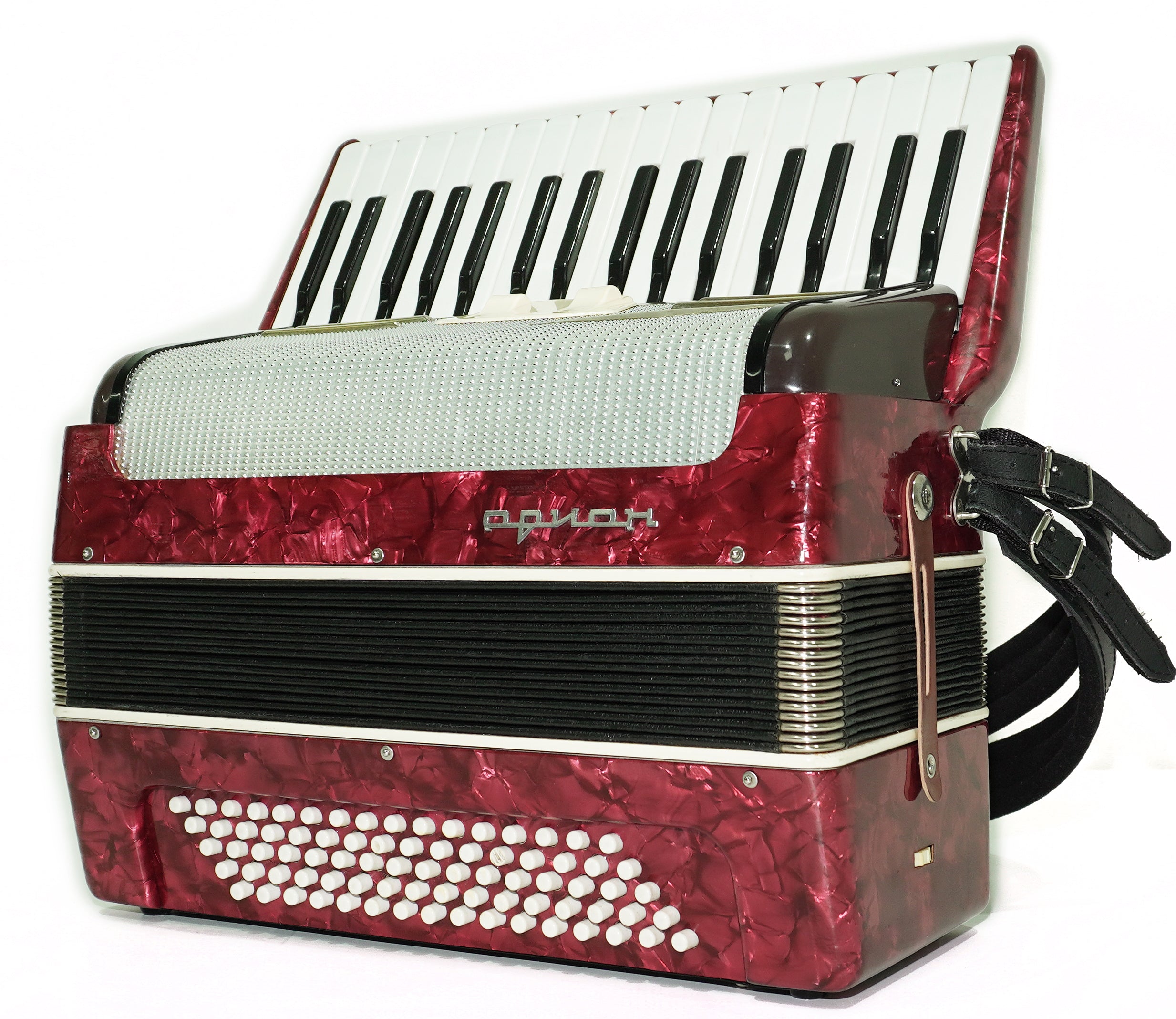 Russian Piano Accordion Akkord Orion, made in Russia, 80 Bass Buttons, New Straps, Original Musical Instrument, Tuned Soviet Accordion, 2648