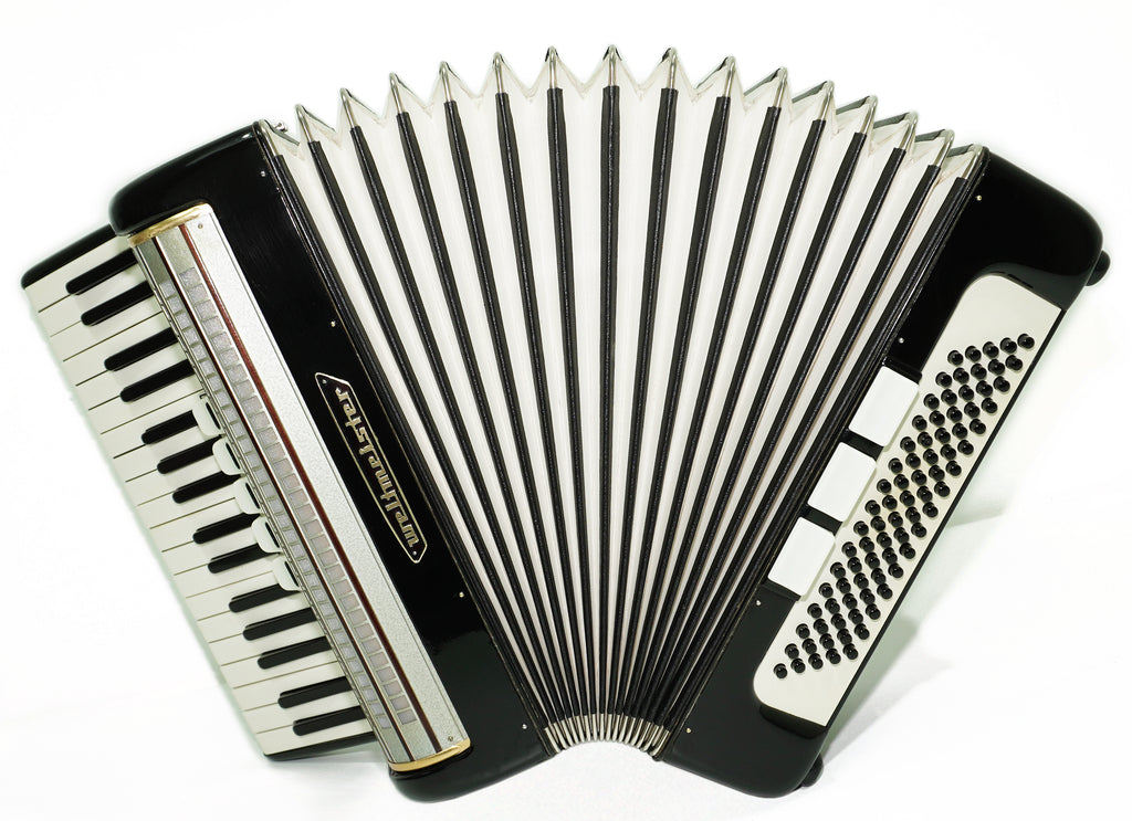 Weltmeister Accordion 80 Bass, made in Germany, New Straps and Soft Case for Gift, Original Keyboard Piano Accordian Instrument, 2643