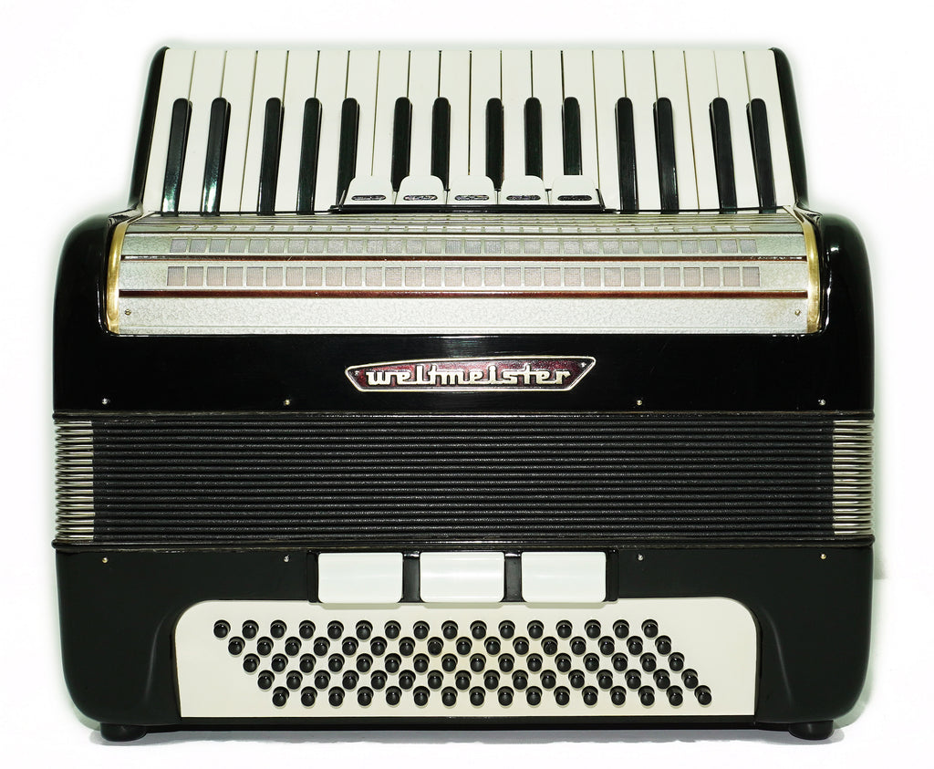 Weltmeister Accordion 80 Bass, made in Germany, New Straps and Soft Case for Gift, Original Keyboard Piano Accordian Instrument, 2643