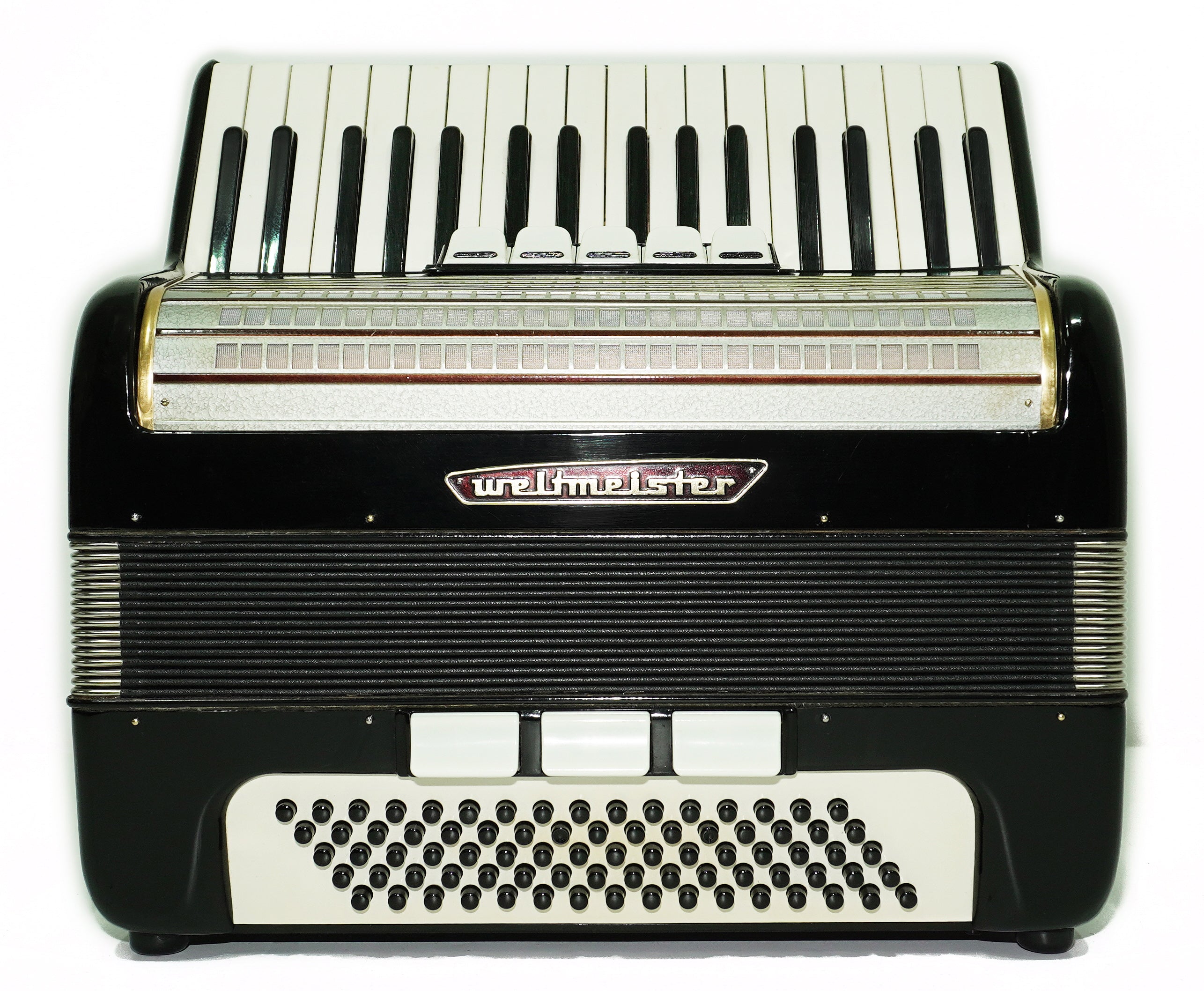 Weltmeister Accordion 80 Bass, made in Germany, New Straps and Soft Case for Gift, Original Keyboard Piano Accordian Instrument, 2643
