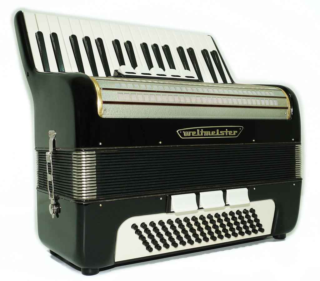 Weltmeister Accordion 80 Bass, made in Germany, New Straps and Soft Case for Gift, Original Keyboard Piano Accordian Instrument, 2643