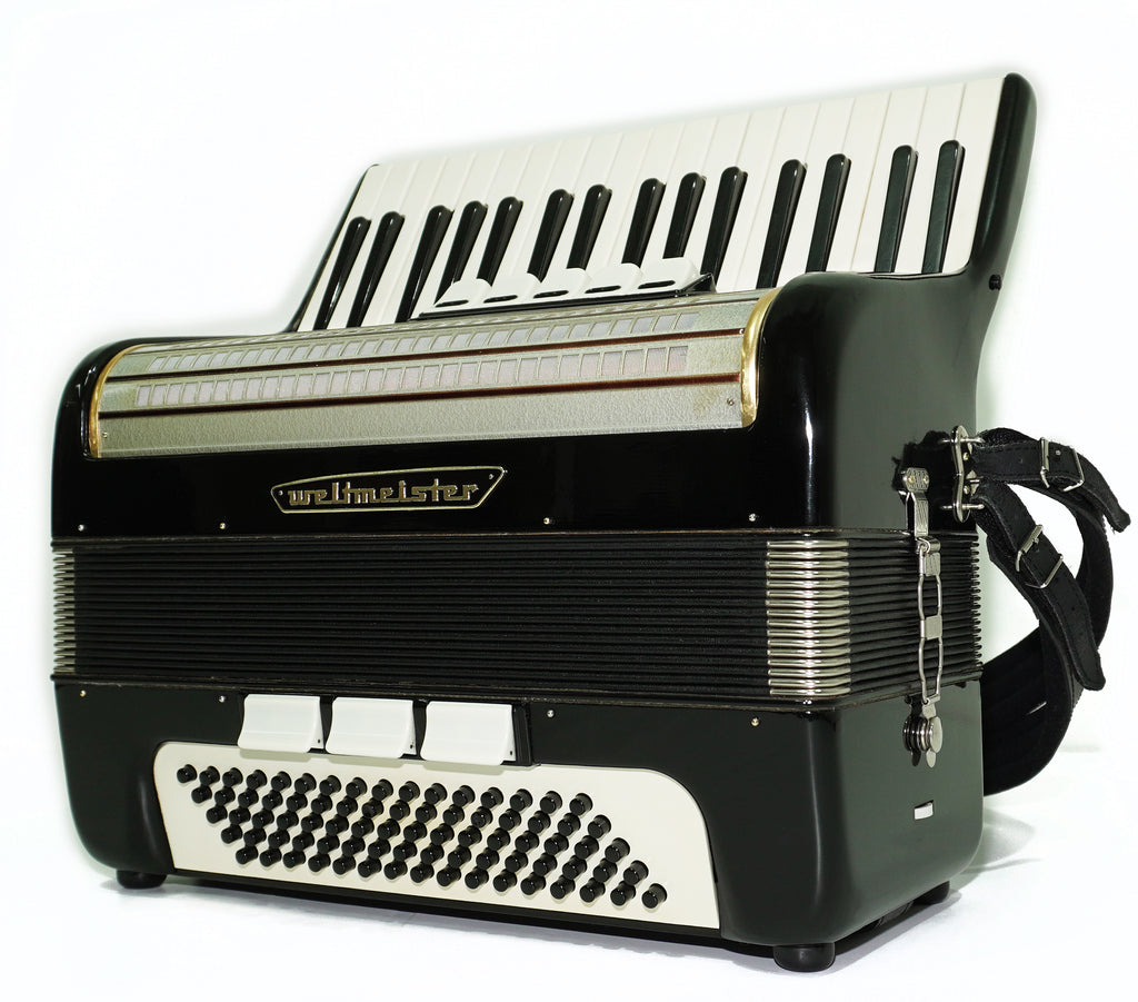 Weltmeister Accordion 80 Bass, made in Germany, New Straps and Soft Case for Gift, Original Keyboard Piano Accordian Instrument, 2643
