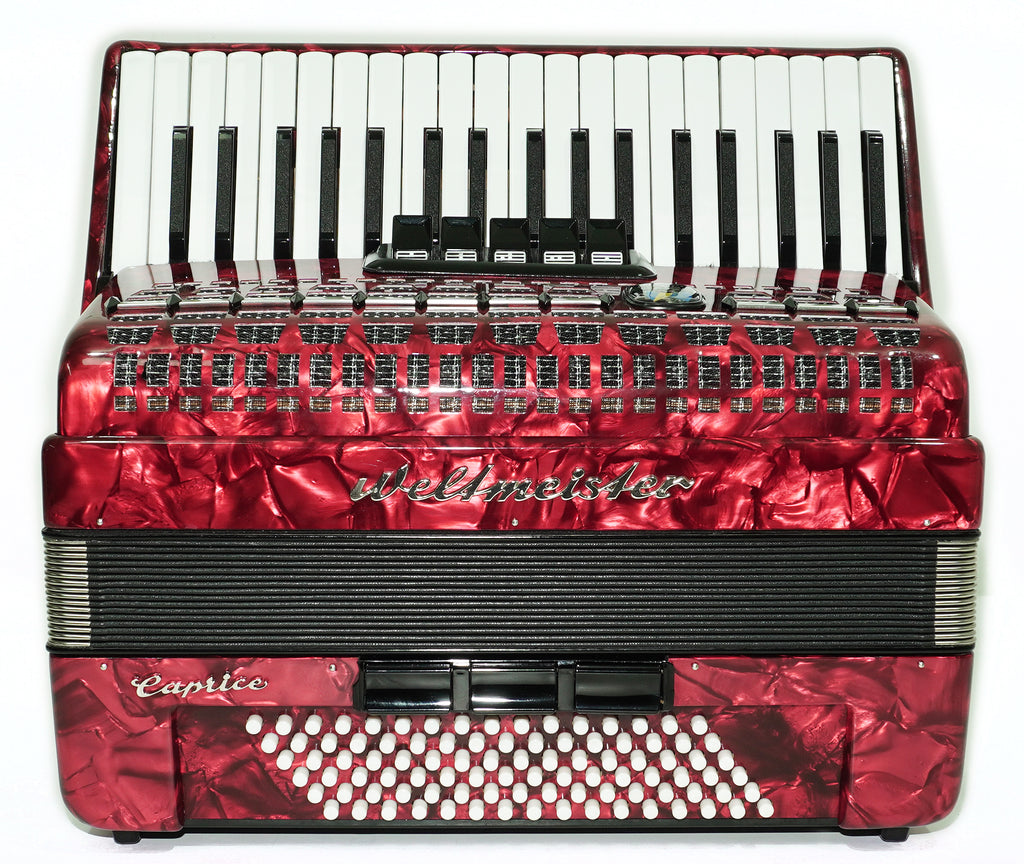 Weltmeister Caprice Accordion 96 Bass, German Accordian Instrument, New Straps and Soft Case for Gift, Original Keyboard Piano Acordeone, 2651