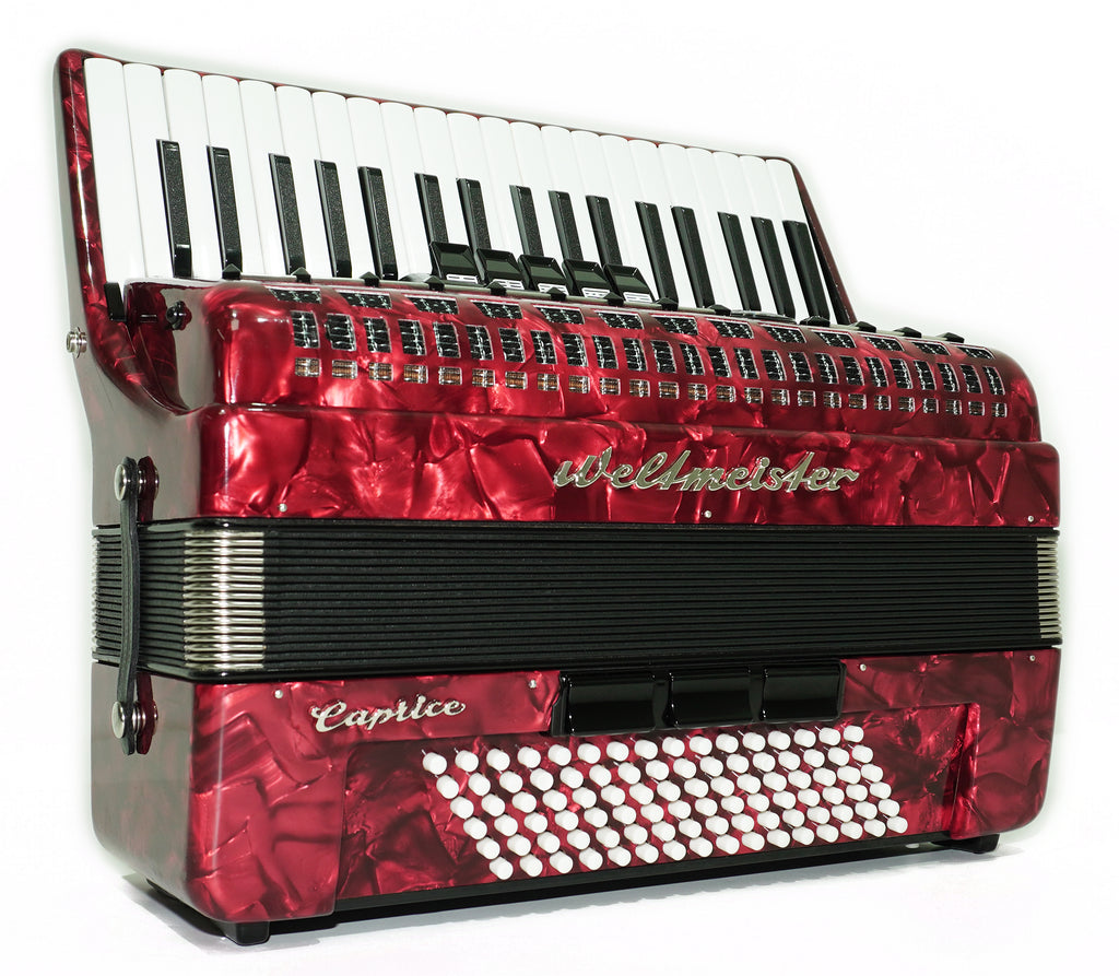 Weltmeister Caprice Accordion 96 Bass, German Accordian Instrument, New Straps and Soft Case for Gift, Original Keyboard Piano Acordeone, 2651