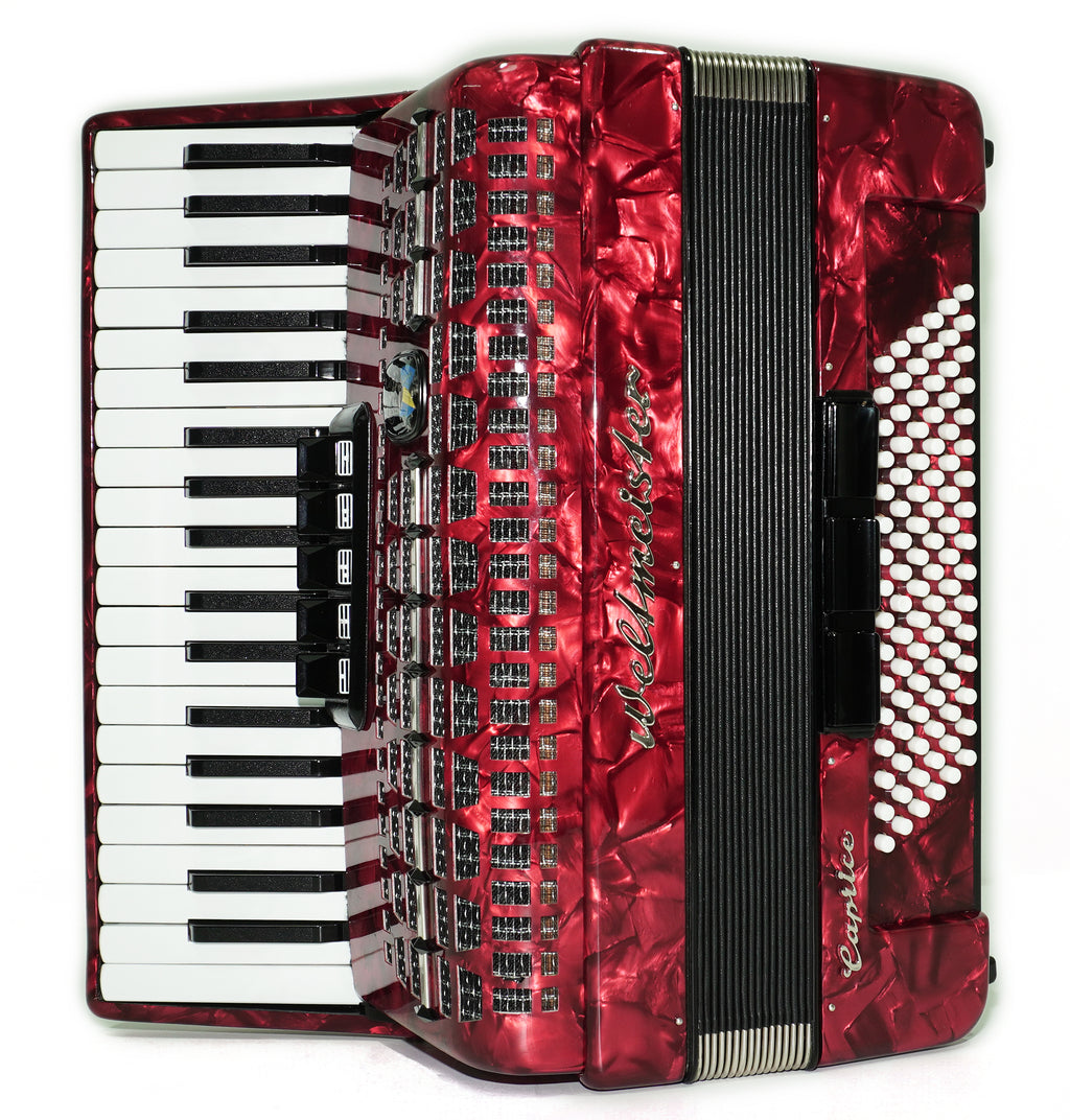 Weltmeister Caprice Accordion 96 Bass, German Accordian Instrument, New Straps and Soft Case for Gift, Original Keyboard Piano Acordeone, 2651