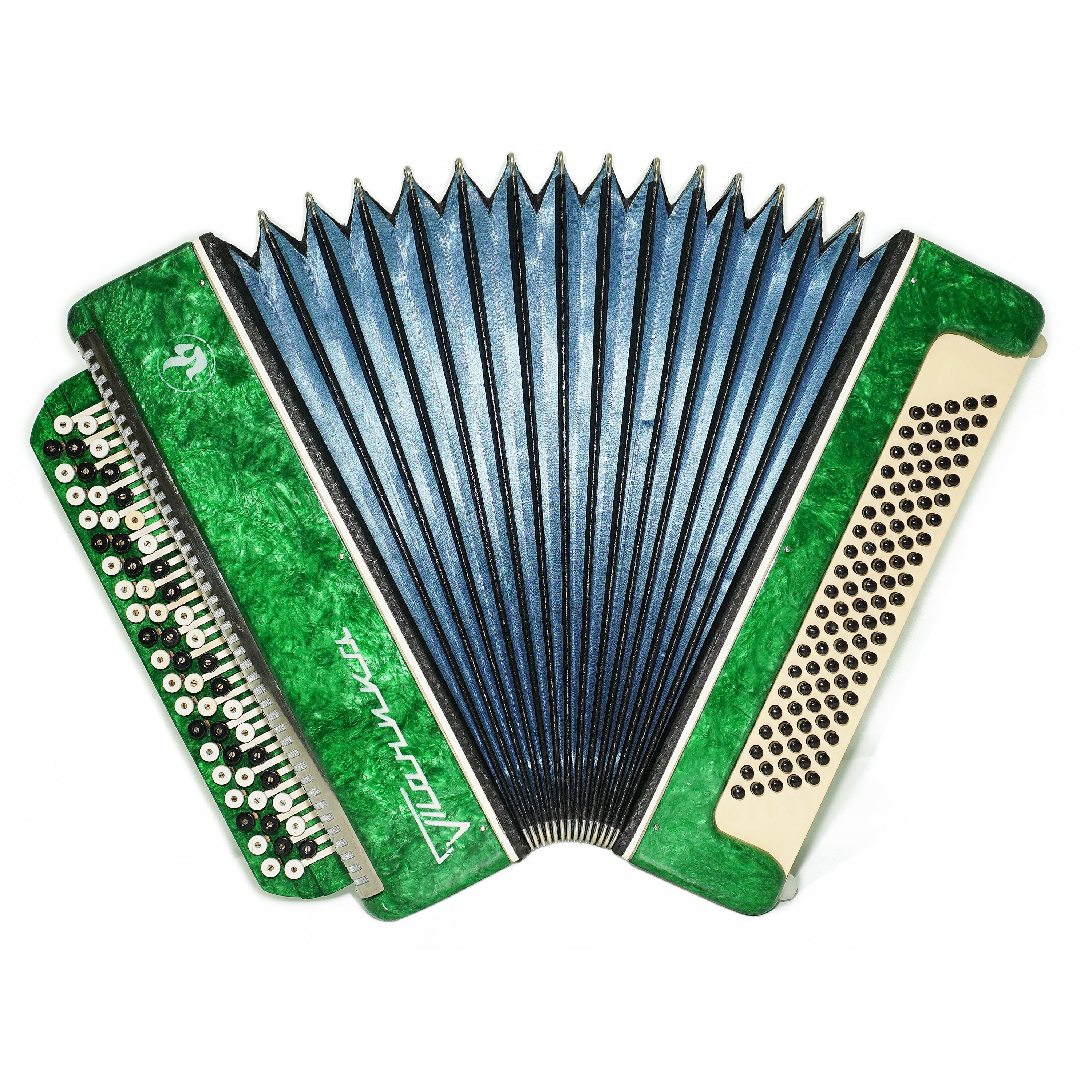 Bayan Accordion Tonica, Button Accordion Instrument 100 Bass, New Straps, Concertina Stradella B System, Soviet Harmonica in Tune, 2654