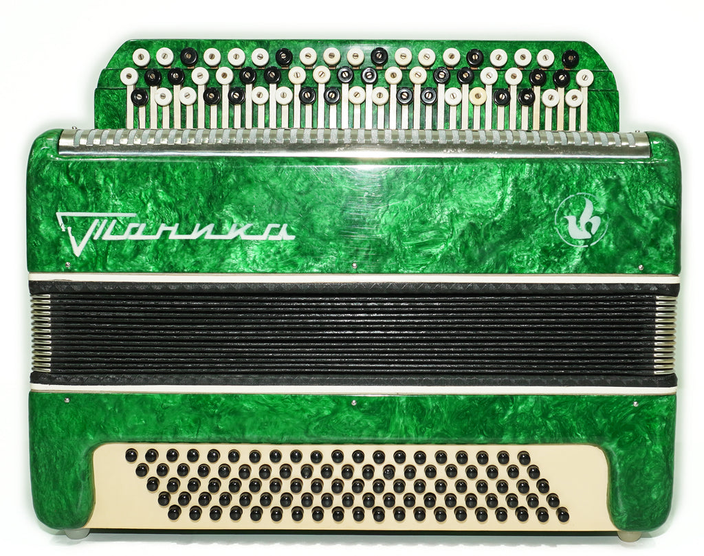Bayan Accordion Tonica, Button Accordion Instrument 100 Bass, New Straps, Concertina Stradella B System, Soviet Harmonica in Tune, 2654