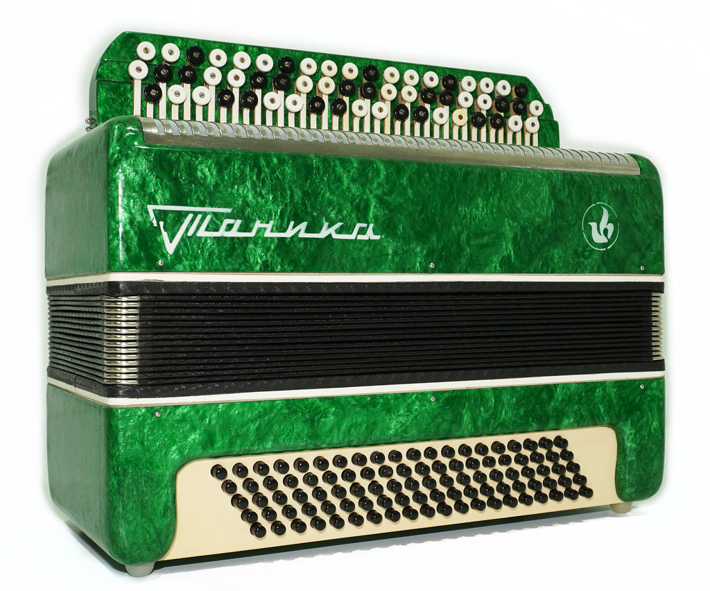Bayan Accordion Tonica, Button Accordion Instrument 100 Bass, New Straps, Concertina Stradella B System, Soviet Harmonica in Tune, 2654