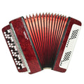 Chromatic Button Accordion 100 Bass 3 Row Bayan Lightweight, Stradella B System, with New Straps, 2656