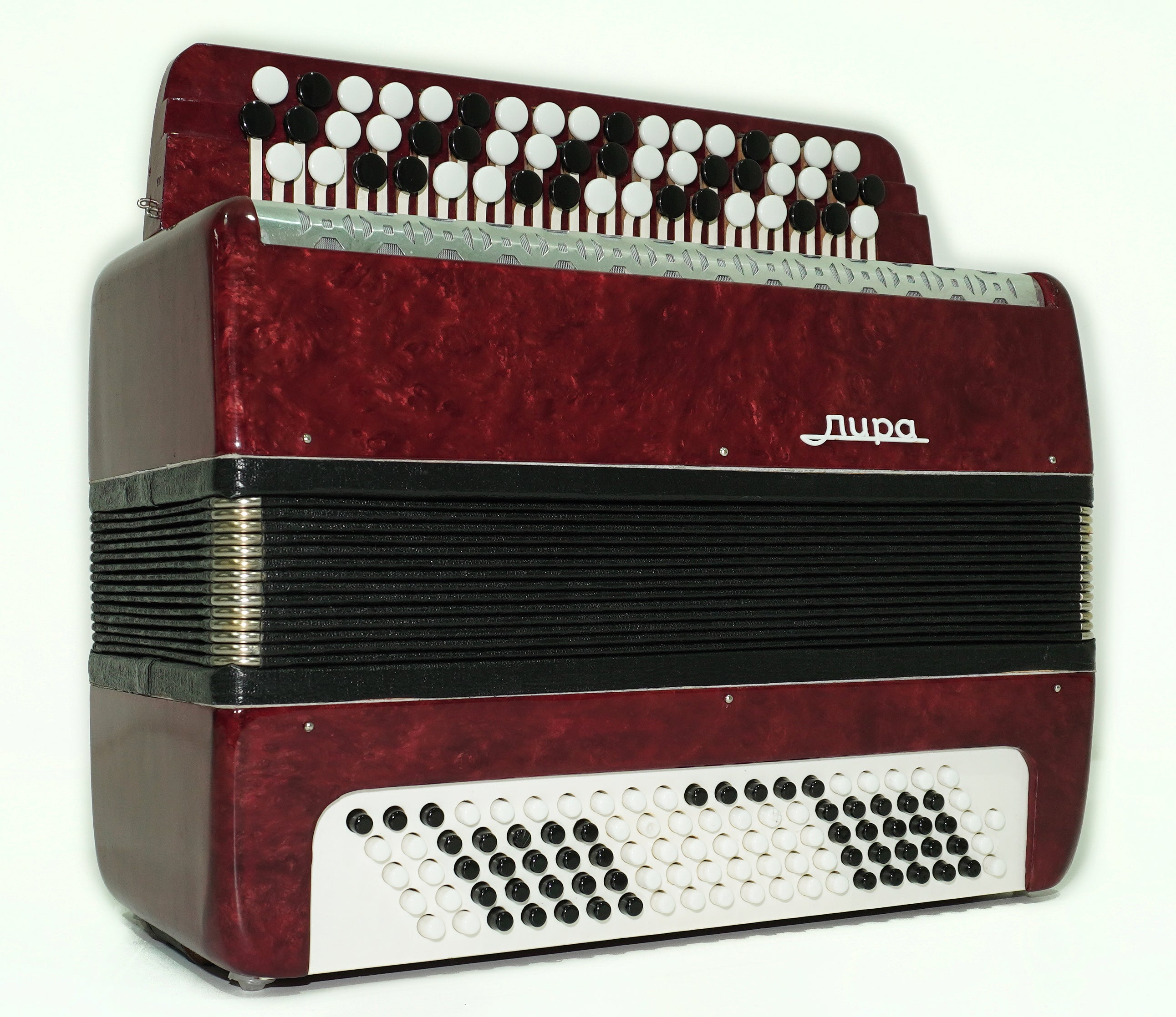 Chromatic Button Accordion 100 Bass 3 Row Bayan Lightweight, Stradella B System, with New Straps, 2656