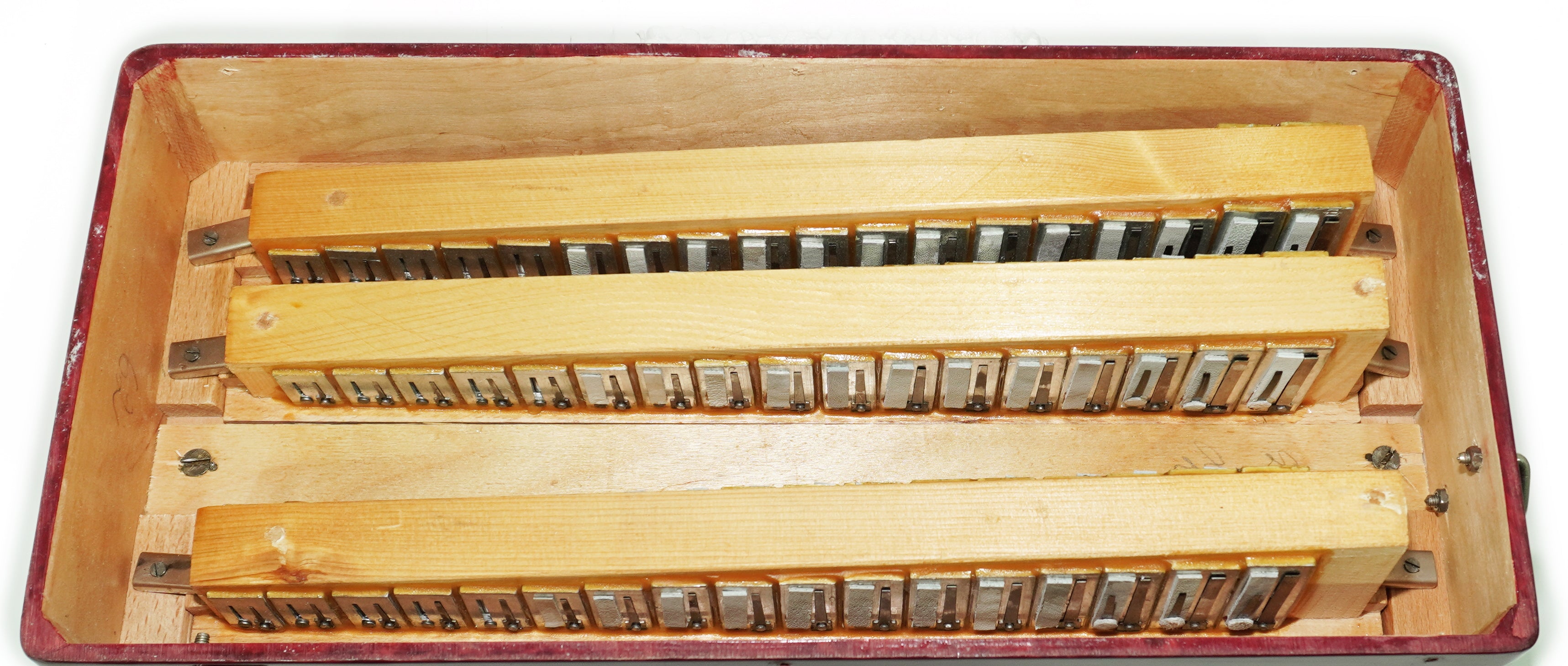 Chromatic Button Accordion 100 Bass 3 Row Bayan Lightweight, Stradella B System, with New Straps, 2656