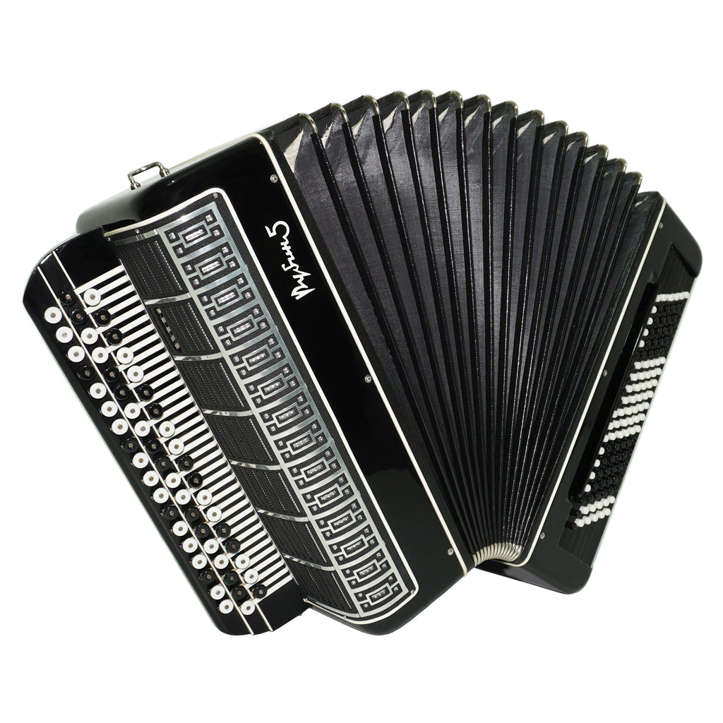 Converter Bayan Rubin 5 Free Bass und Stradella, 120-Bass-Knopfakkordeon, russisches Vintage-Bajan-Akkordeon, mit Riemen und Hartschalenkoffer, 2650