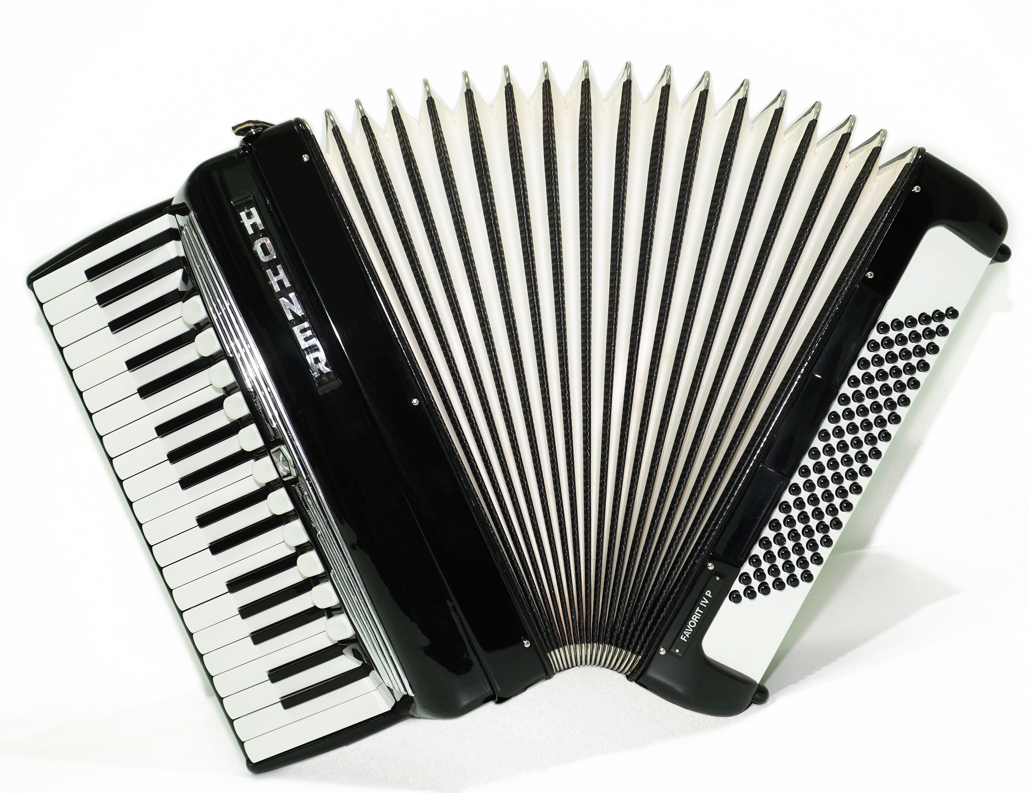 Hohner Favorit IV P Vintage Pianoakkordeon made in Germany, originales Tastaturakkordeon, inkl. Riemen und Hartschalenkoffer, 2659