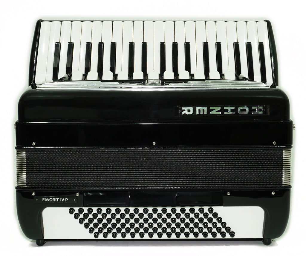 Hohner Favorit IV P Vintage Pianoakkordeon made in Germany, originales Tastaturakkordeon, inkl. Riemen und Hartschalenkoffer, 2659