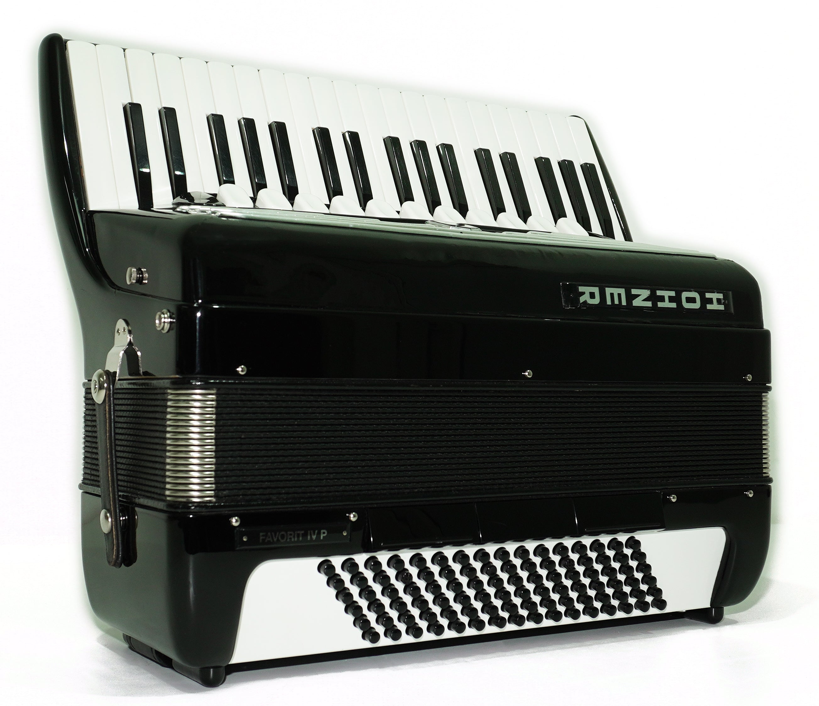 Hohner Favorit IV P Vintage Pianoakkordeon made in Germany, originales Tastaturakkordeon, inkl. Riemen und Hartschalenkoffer, 2659