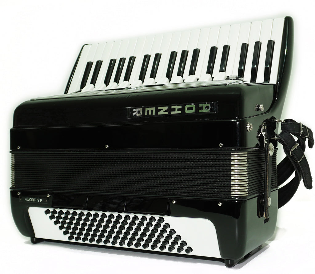 Hohner Favorit IV P Vintage Pianoakkordeon made in Germany, originales Tastaturakkordeon, inkl. Riemen und Hartschalenkoffer, 2659