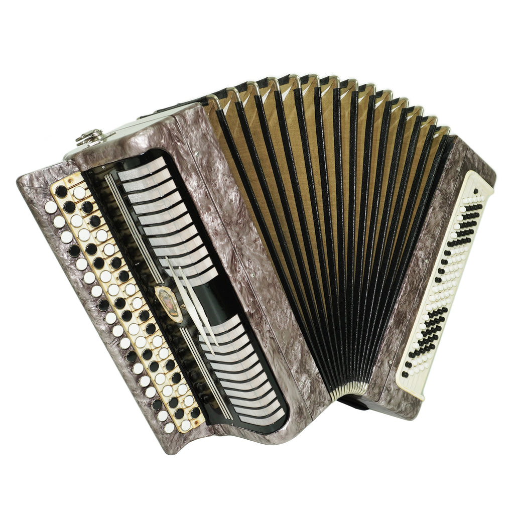 Tulskiy Russian Bayan Etude, 3 Row Chromatic Button Accordion, B System, Straps and Hard Case, Soviet Garmoshka Tula, 2657