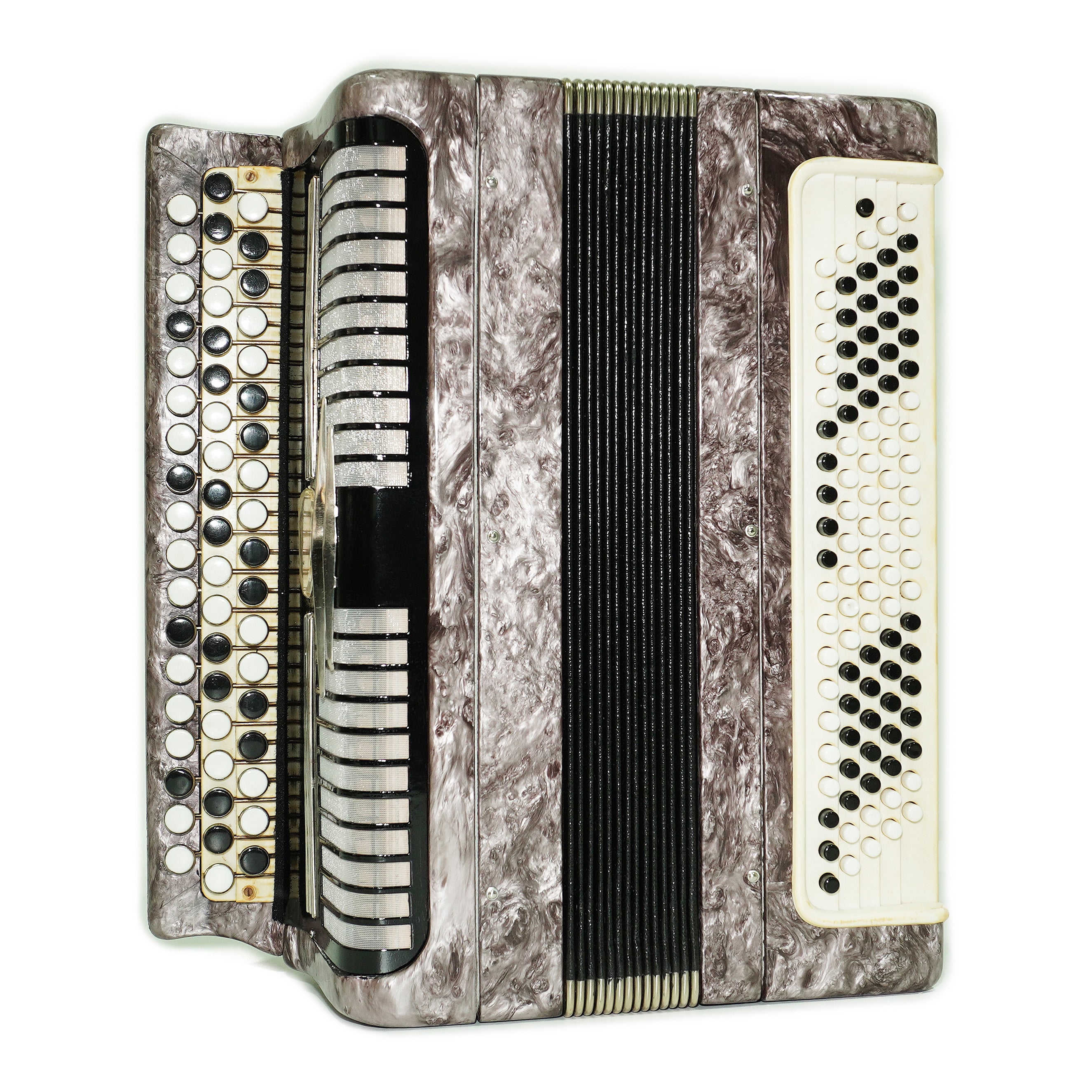 Tulskiy Russian Bayan Etude, 3 Row Chromatic Button Accordion, B System, Straps and Hard Case, Soviet Garmoshka Tula, 2657