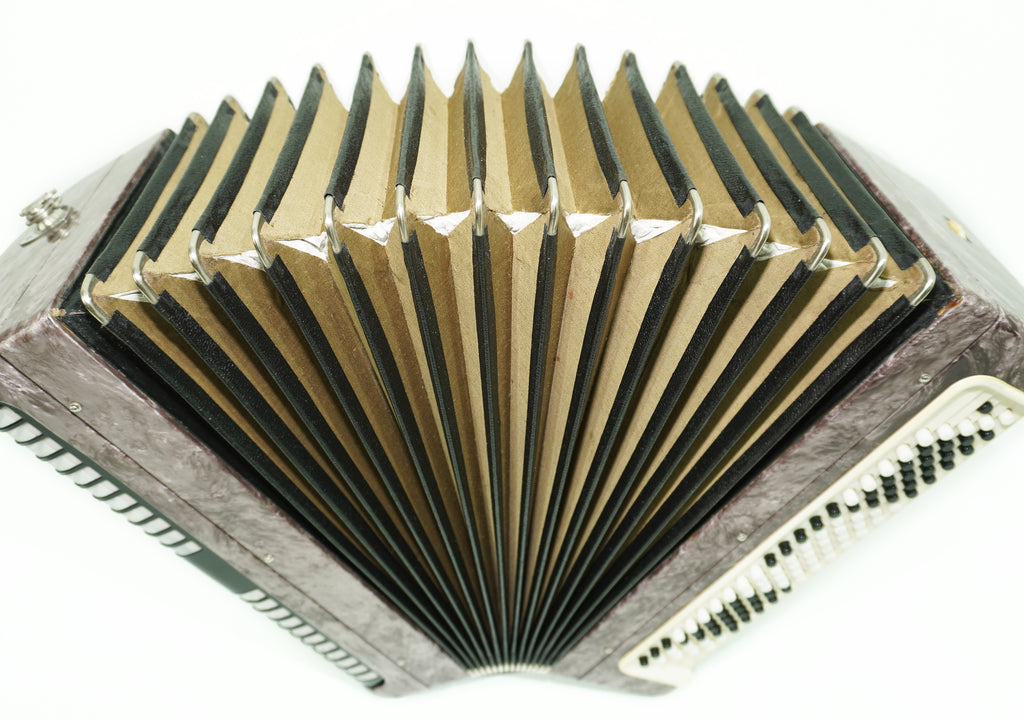 Tulskiy Russian Bayan Etude, 3 Row Chromatic Button Accordion, B System, Straps and Hard Case, Soviet Garmoshka Tula, 2657