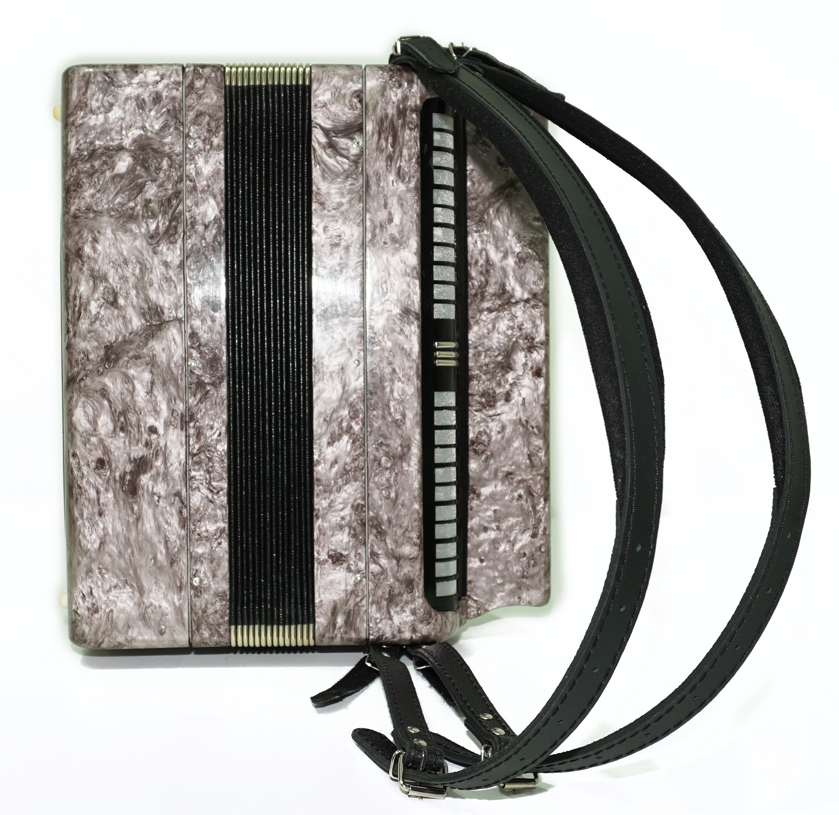 Tulskiy Russian Bayan Etude, 3 Row Chromatic Button Accordion, B System, Straps and Hard Case, Soviet Garmoshka Tula, 2657