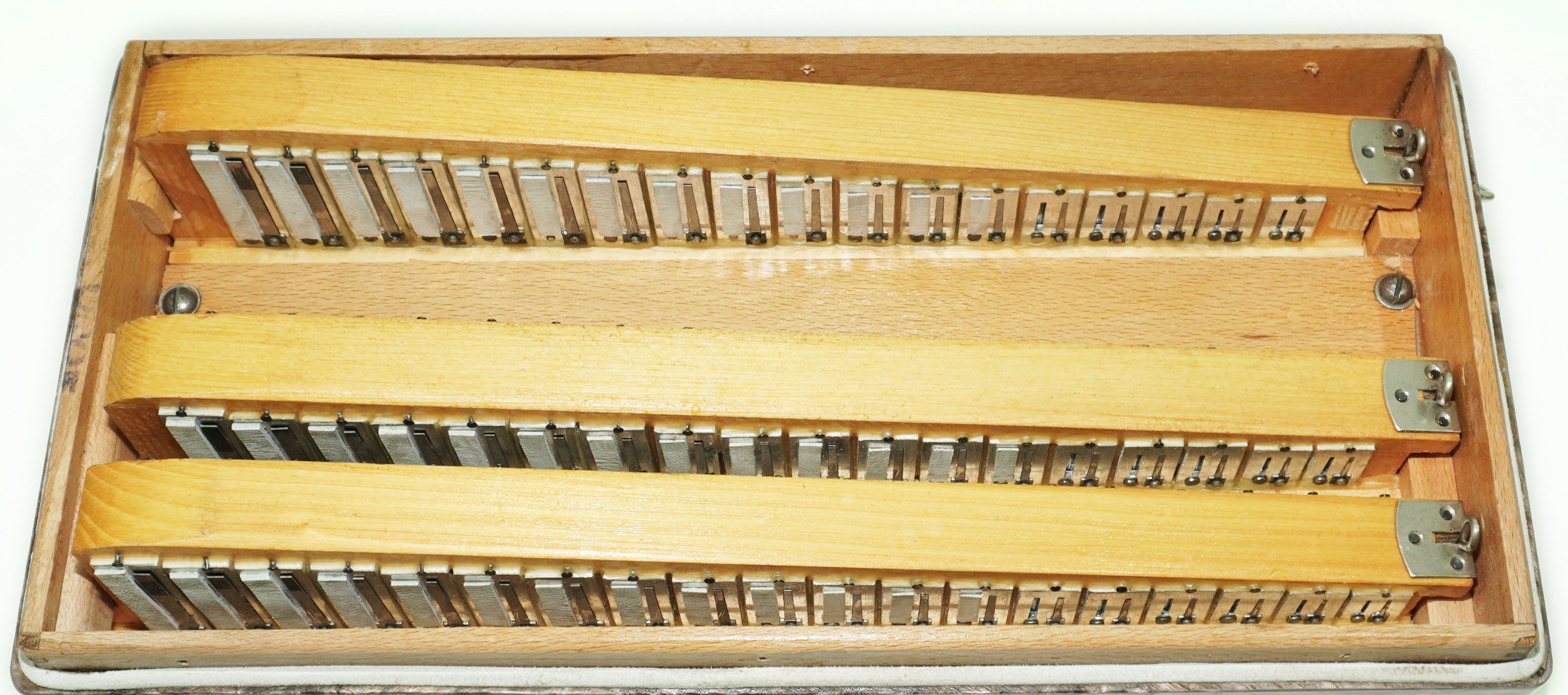 Tulskiy Russian Bayan Etude, 3 Row Chromatic Button Accordion, B System, Straps and Hard Case, Soviet Garmoshka Tula, 2657