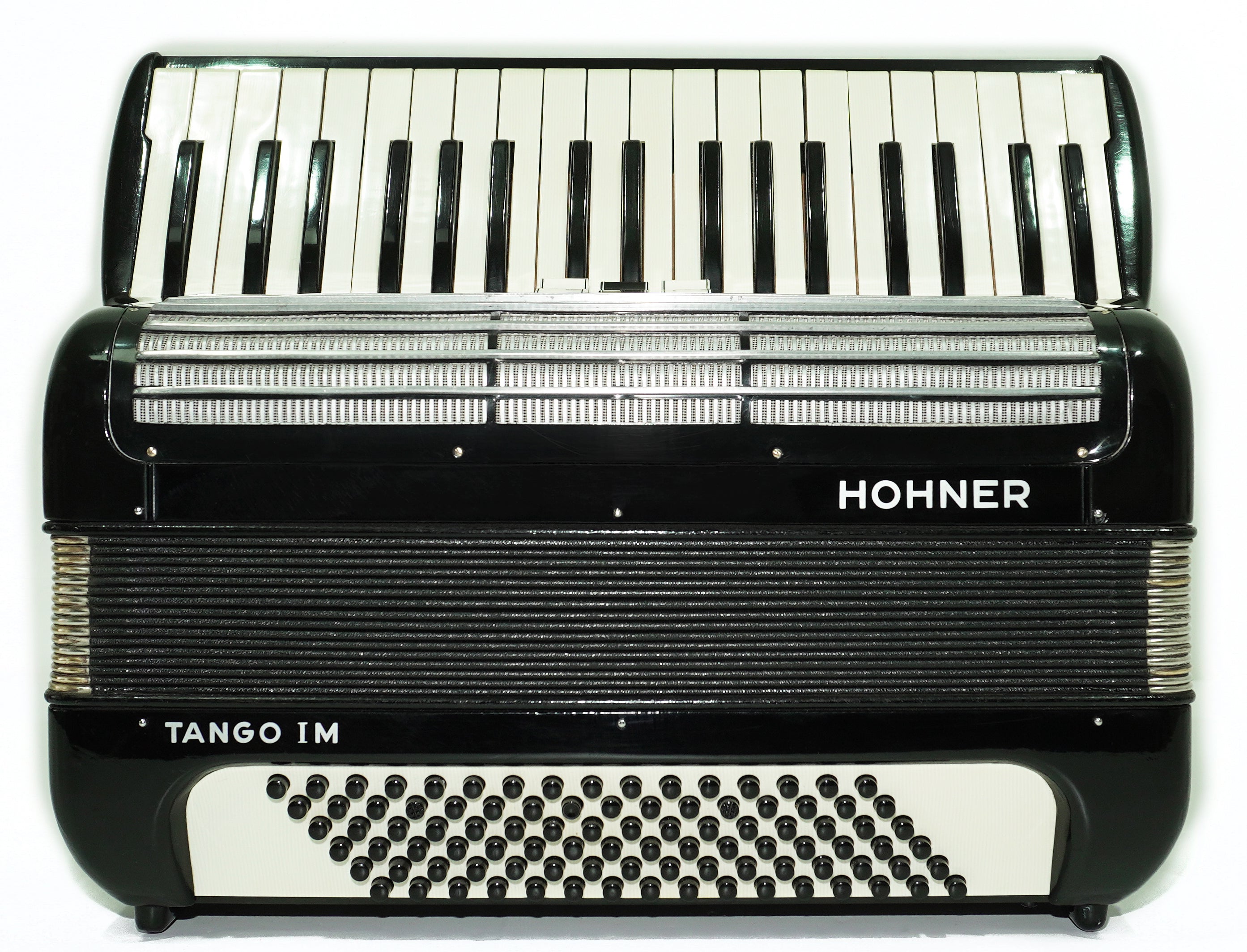 Hohner Tango IM Vintage-Pianoakkordeon, 96 Bässe, hergestellt in Deutschland, leichtgewichtiges Original-Tastaturakkordeon, mit neuen Gurten, 2662