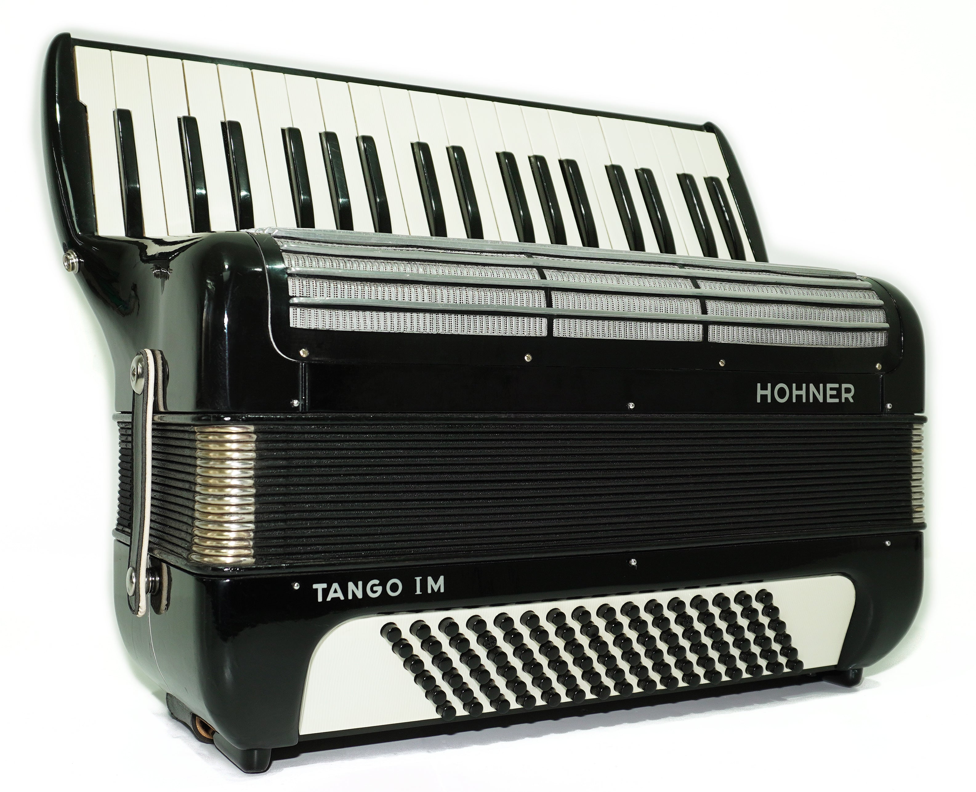 Hohner Tango IM Vintage-Pianoakkordeon, 96 Bässe, hergestellt in Deutschland, leichtgewichtiges Original-Tastaturakkordeon, mit neuen Gurten, 2662