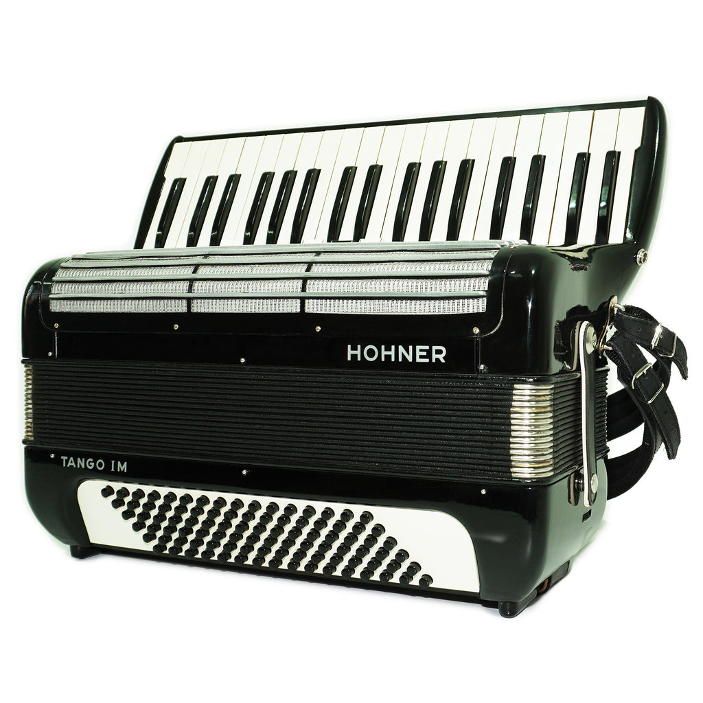 Hohner Tango IM Vintage-Pianoakkordeon, 96 Bässe, hergestellt in Deutschland, leichtgewichtiges Original-Tastaturakkordeon, mit neuen Gurten, 2662