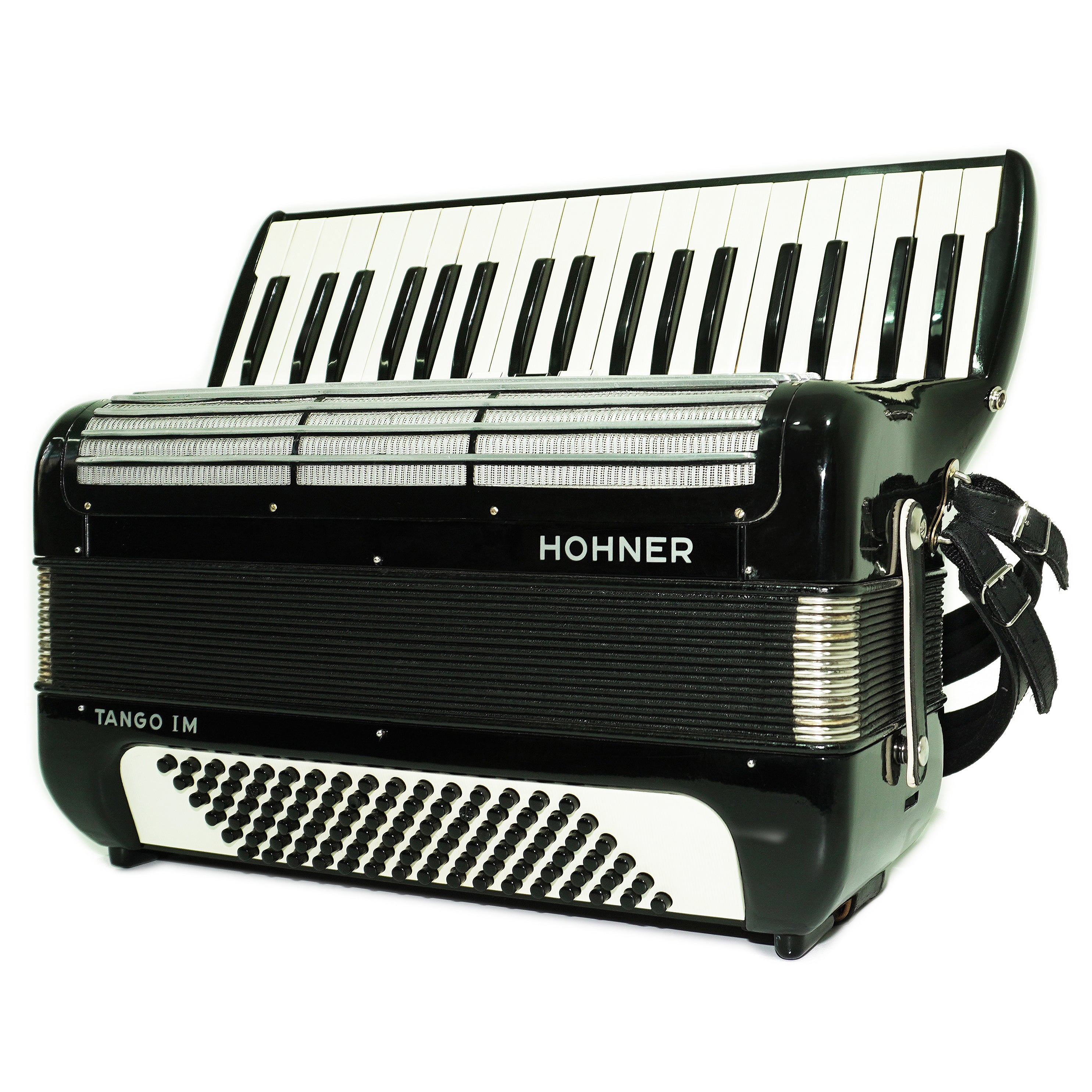 Hohner Tango IM Vintage-Pianoakkordeon, 96 Bässe, hergestellt in Deutschland, leichtgewichtiges Original-Tastaturakkordeon, mit neuen Gurten, 2662