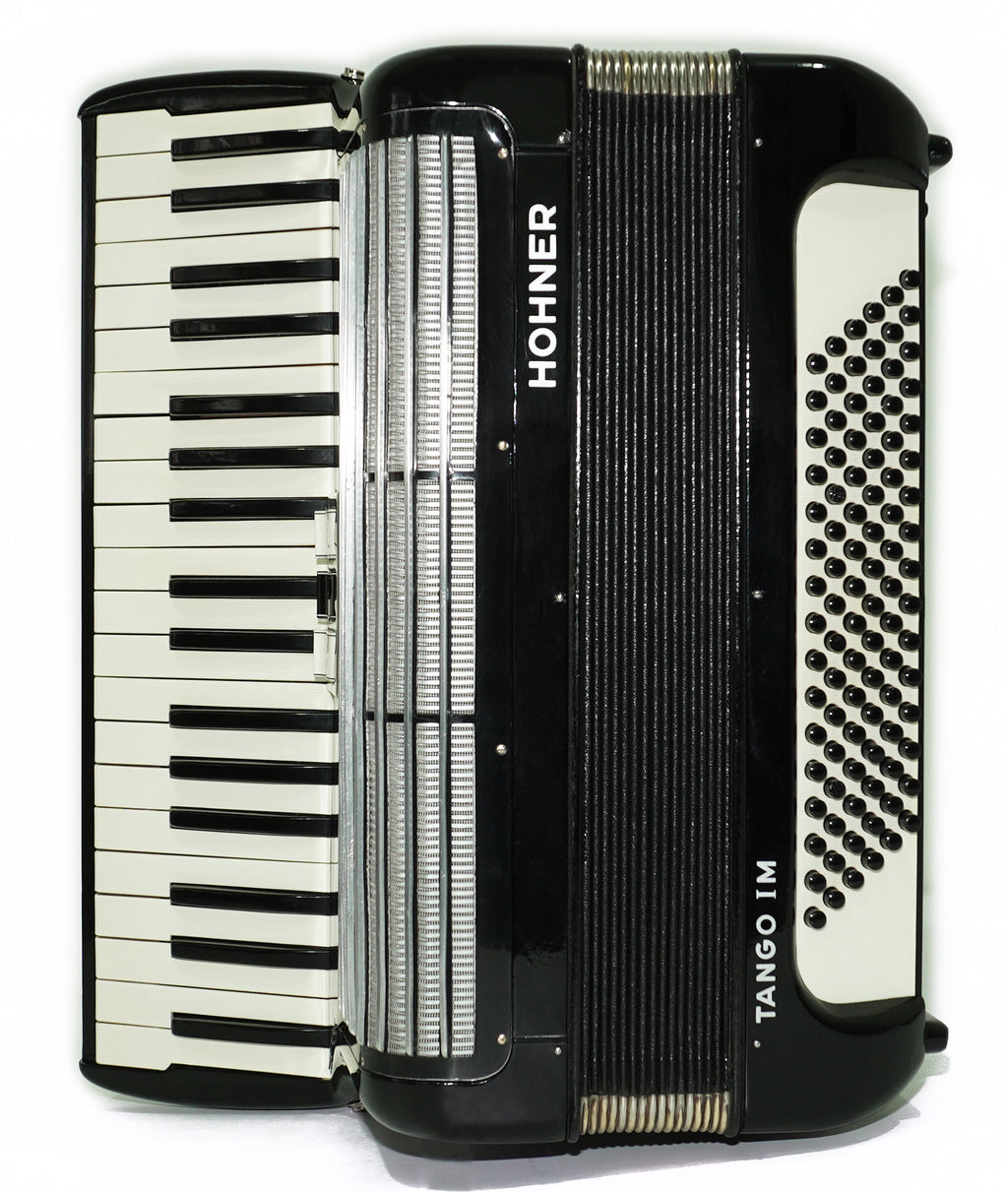 Hohner Tango IM Vintage-Pianoakkordeon, 96 Bässe, hergestellt in Deutschland, leichtgewichtiges Original-Tastaturakkordeon, mit neuen Gurten, 2662
