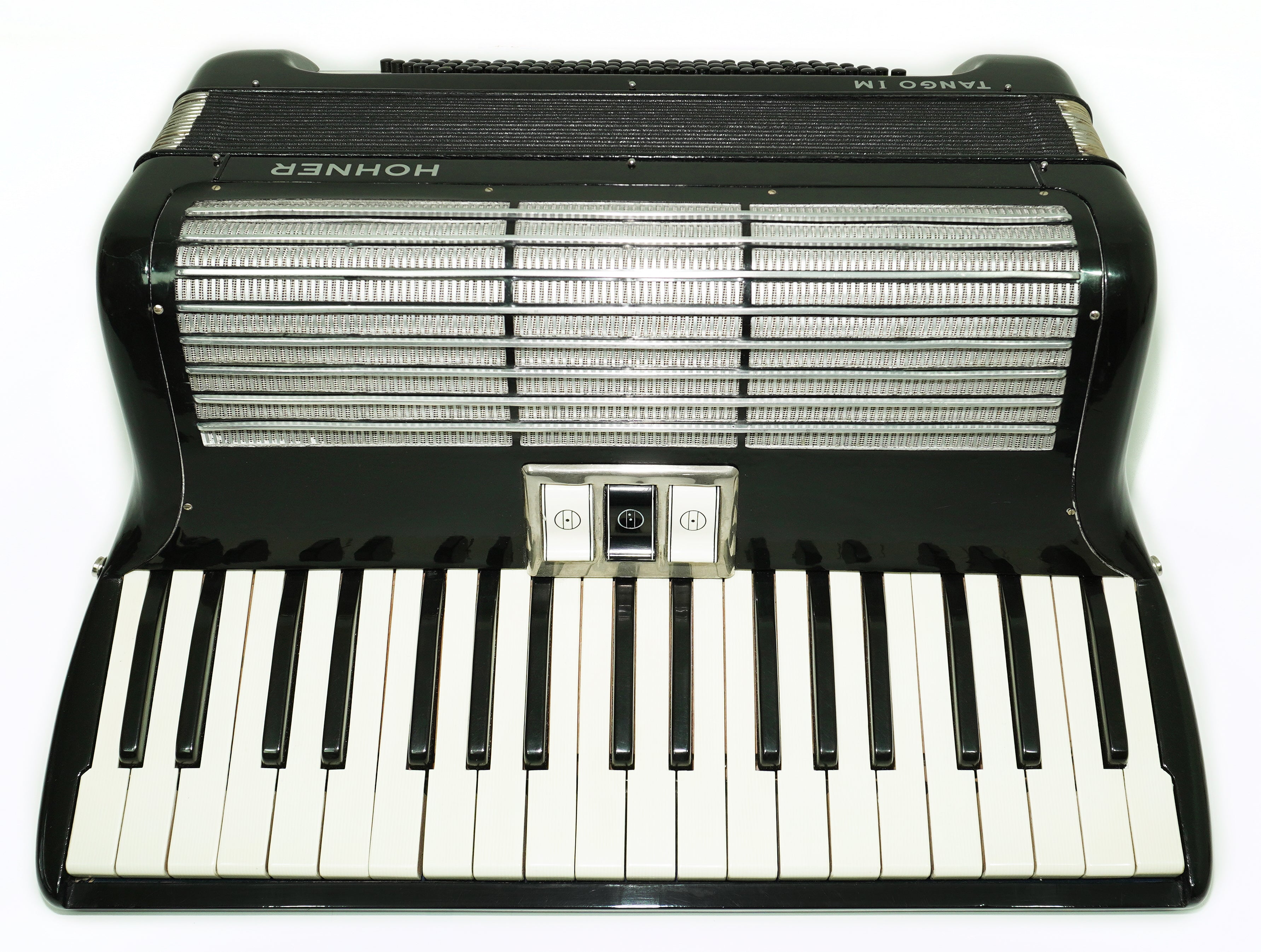 Hohner Tango IM Vintage-Pianoakkordeon, 96 Bässe, hergestellt in Deutschland, leichtgewichtiges Original-Tastaturakkordeon, mit neuen Gurten, 2662