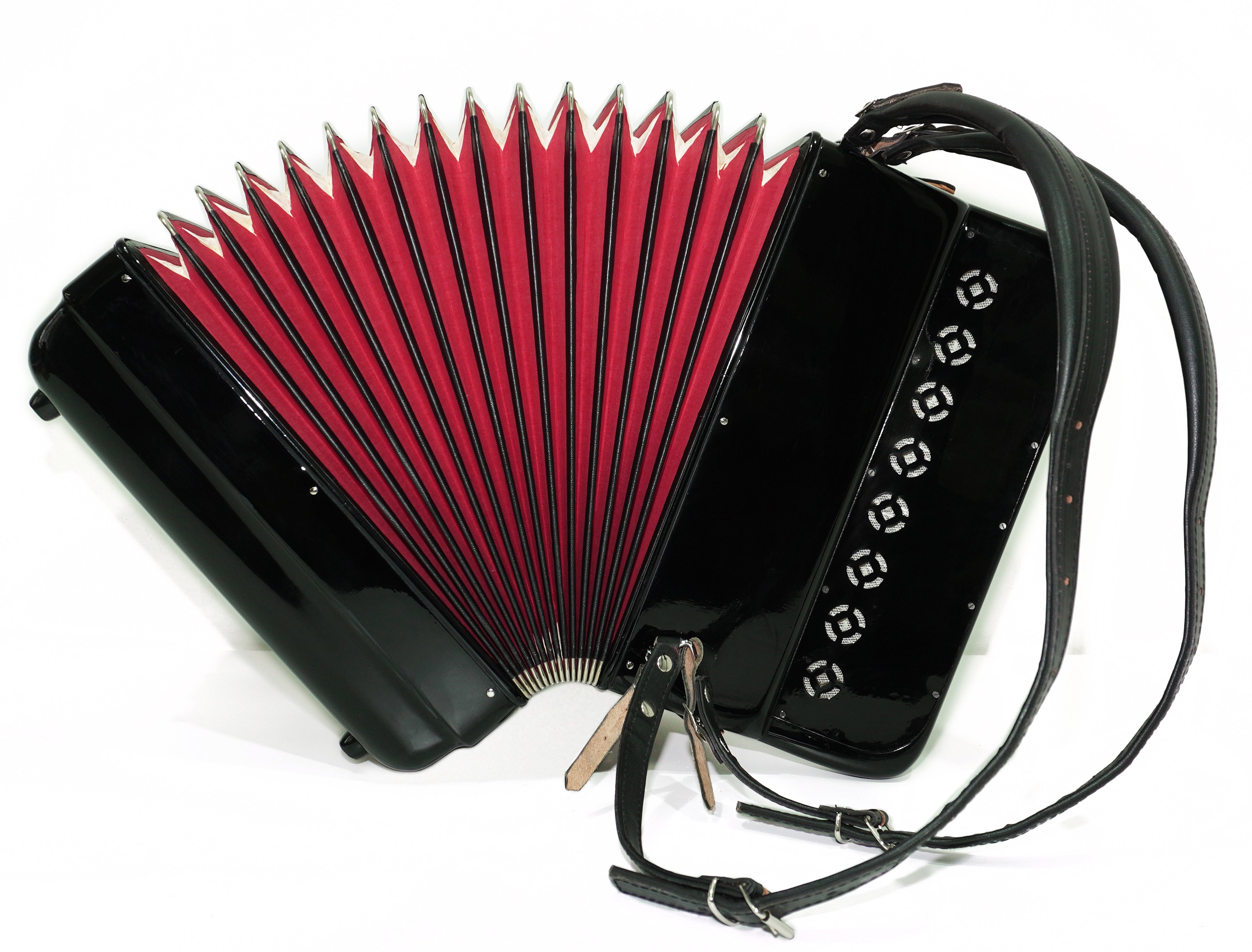 Paolo Soprani 5 Rows Button Accordion 96 Bass made in Italy, B Griff Accordeone de Botones, Original Straps and Hard Case, 2660