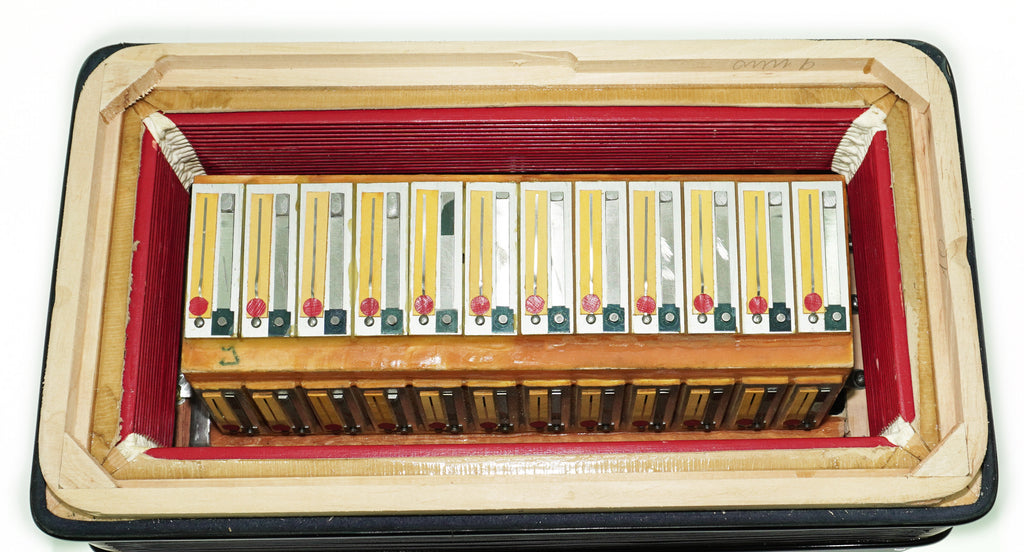 Paolo Soprani 5 Rows Button Accordion 96 Bass made in Italy, B Griff Accordeone de Botones, Original Straps and Hard Case, 2660