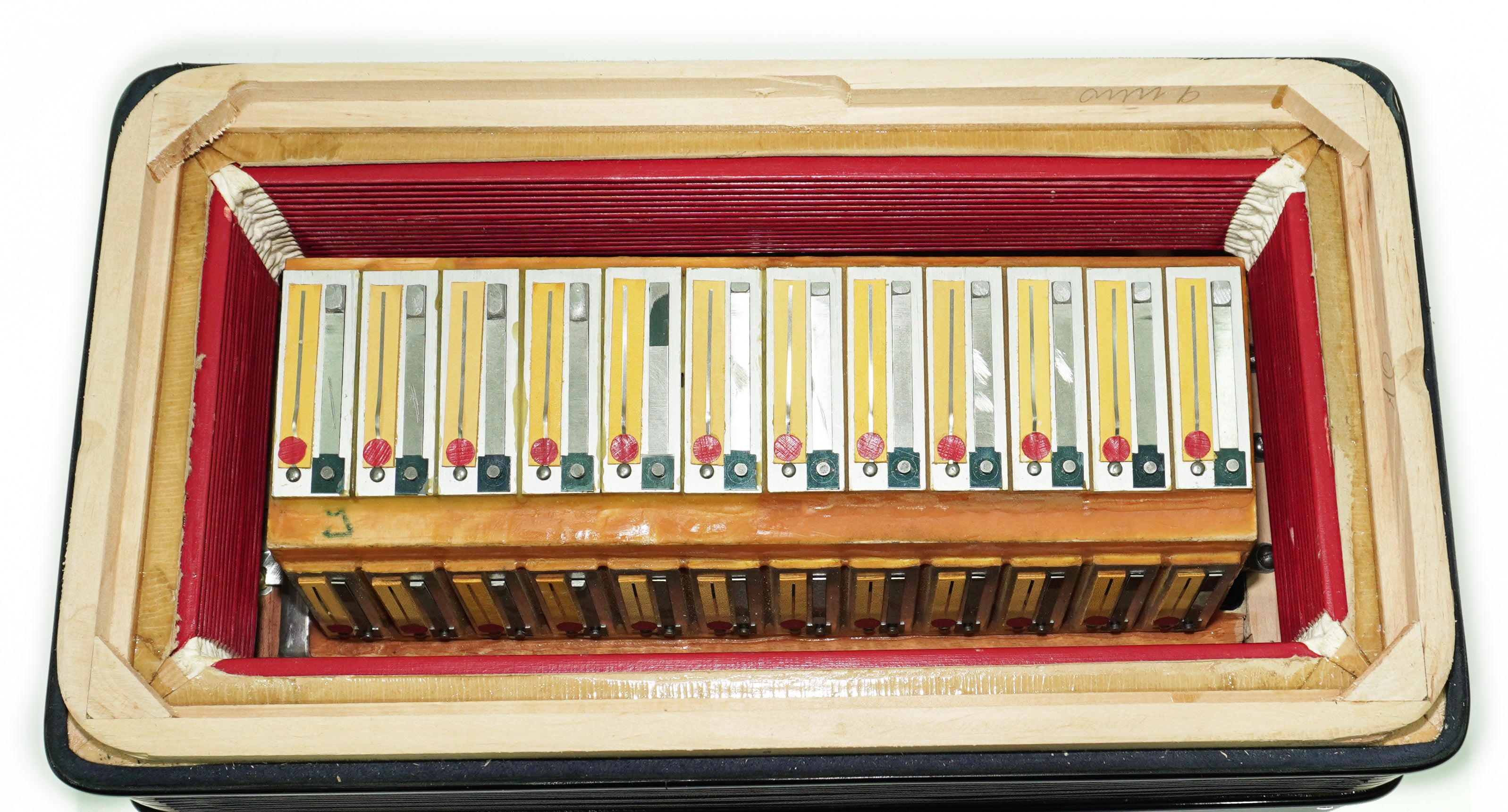 Paolo Soprani 5 Rows Button Accordion 96 Bass made in Italy, B Griff Accordeone de Botones, Original Straps and Hard Case, 2660