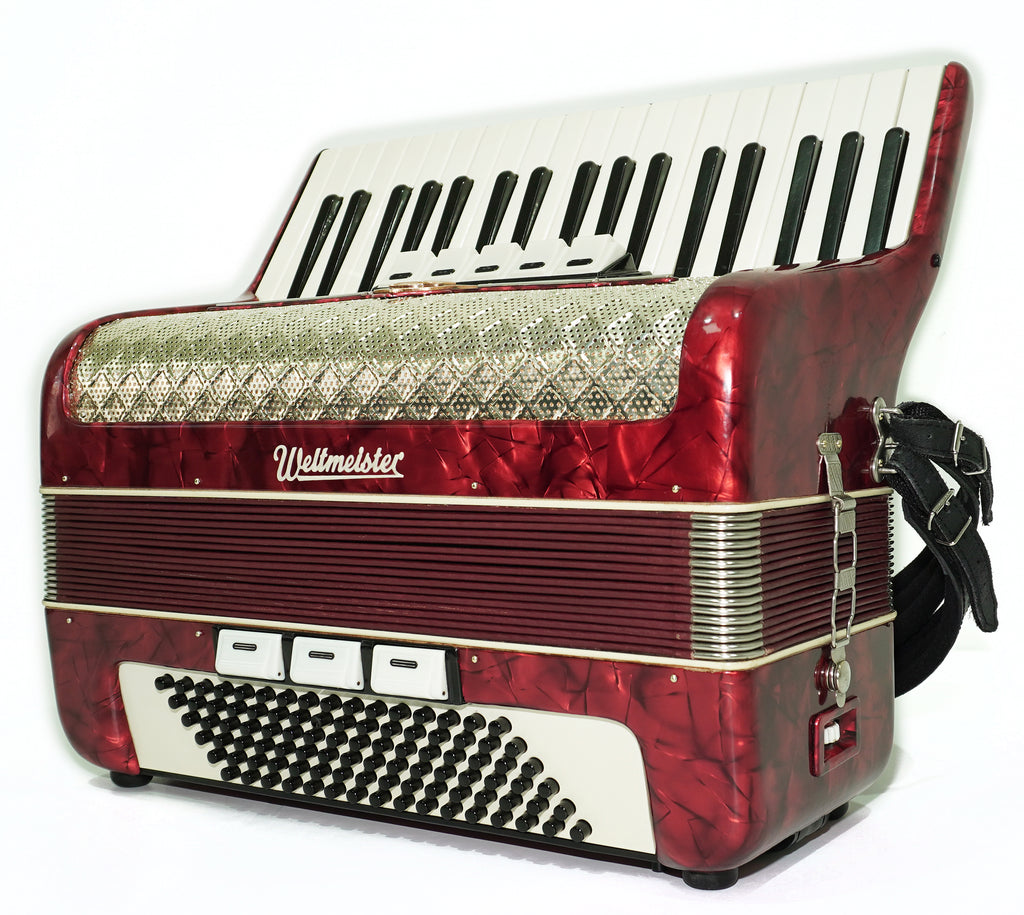 Weltmeister Accordion 96 Bass, German Piano Accordian, New Straps and Soft Case for Gift, Original Keyboard Musical Instrument, 2663