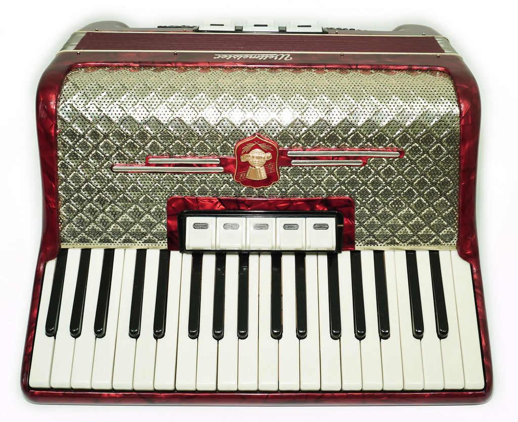 Weltmeister Accordion 96 Bass, German Piano Accordian, New Straps and Soft Case for Gift, Original Keyboard Musical Instrument, 2663