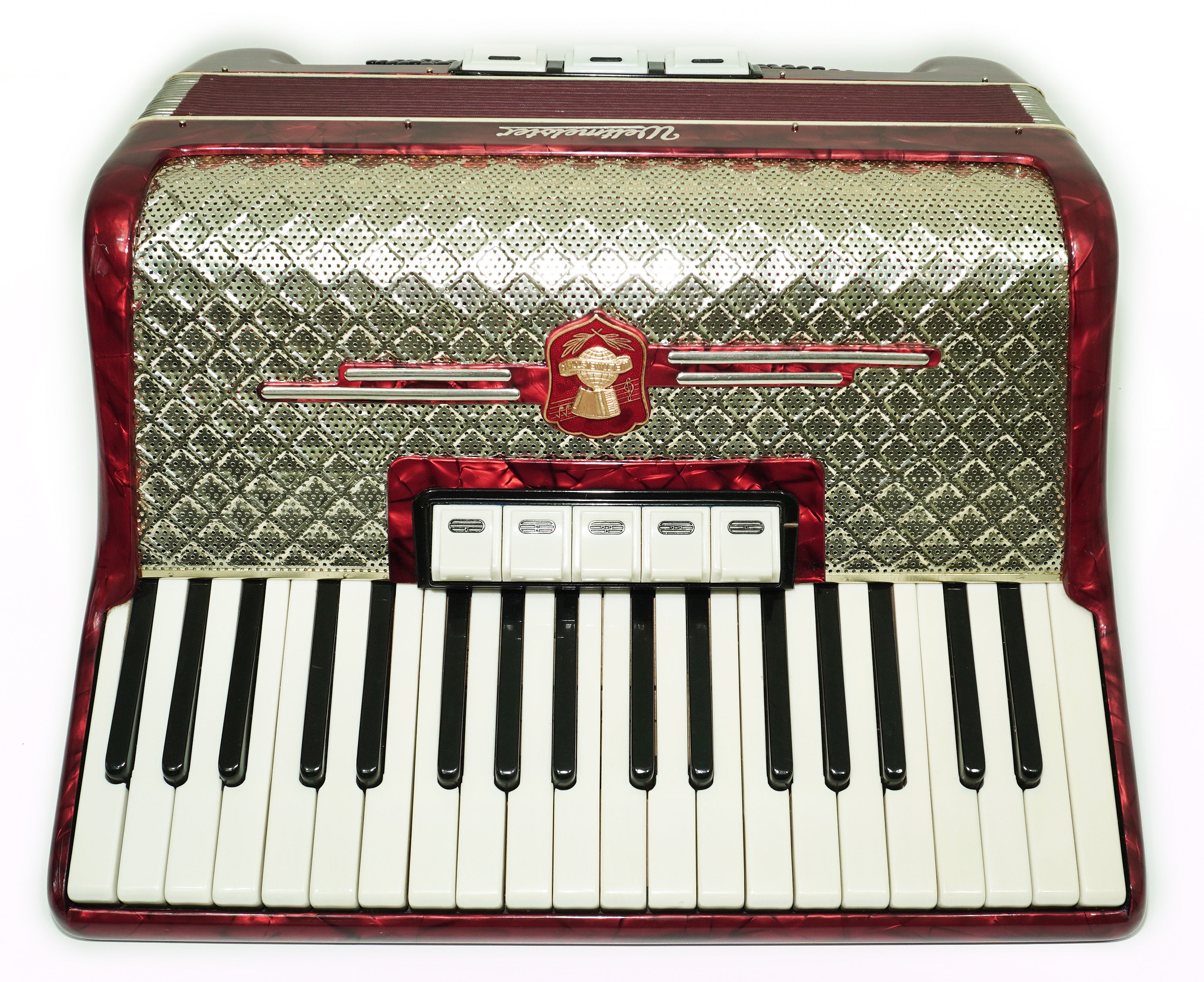 Weltmeister Accordion 96 Bass, German Piano Accordian, New Straps and Soft Case for Gift, Original Keyboard Musical Instrument, 2663