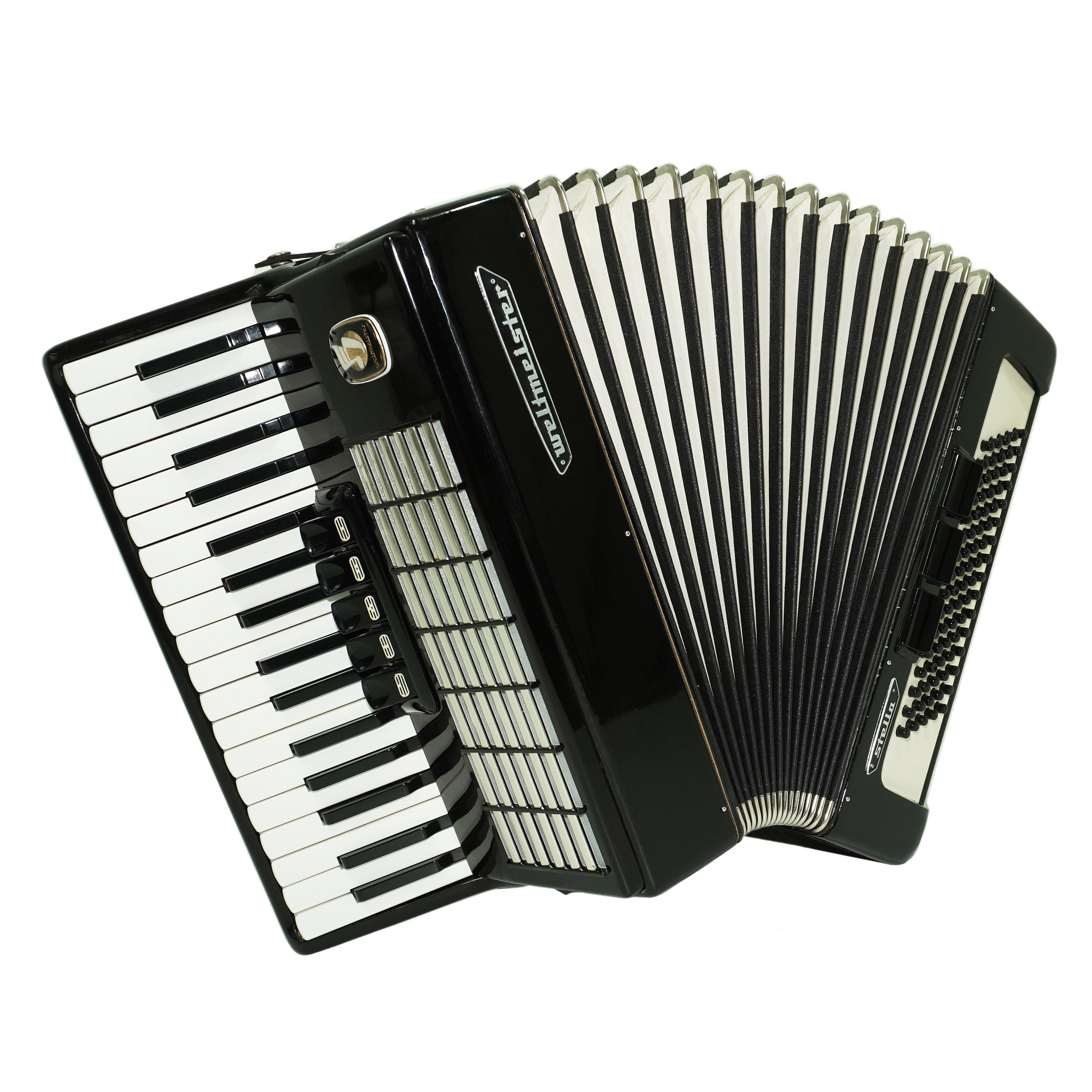 Weltmeister Stella Accordion 80 Bass made in Germany, New Straps Soft Case for Gift, Keyboard Piano Accordian Musical Instrument, 2661