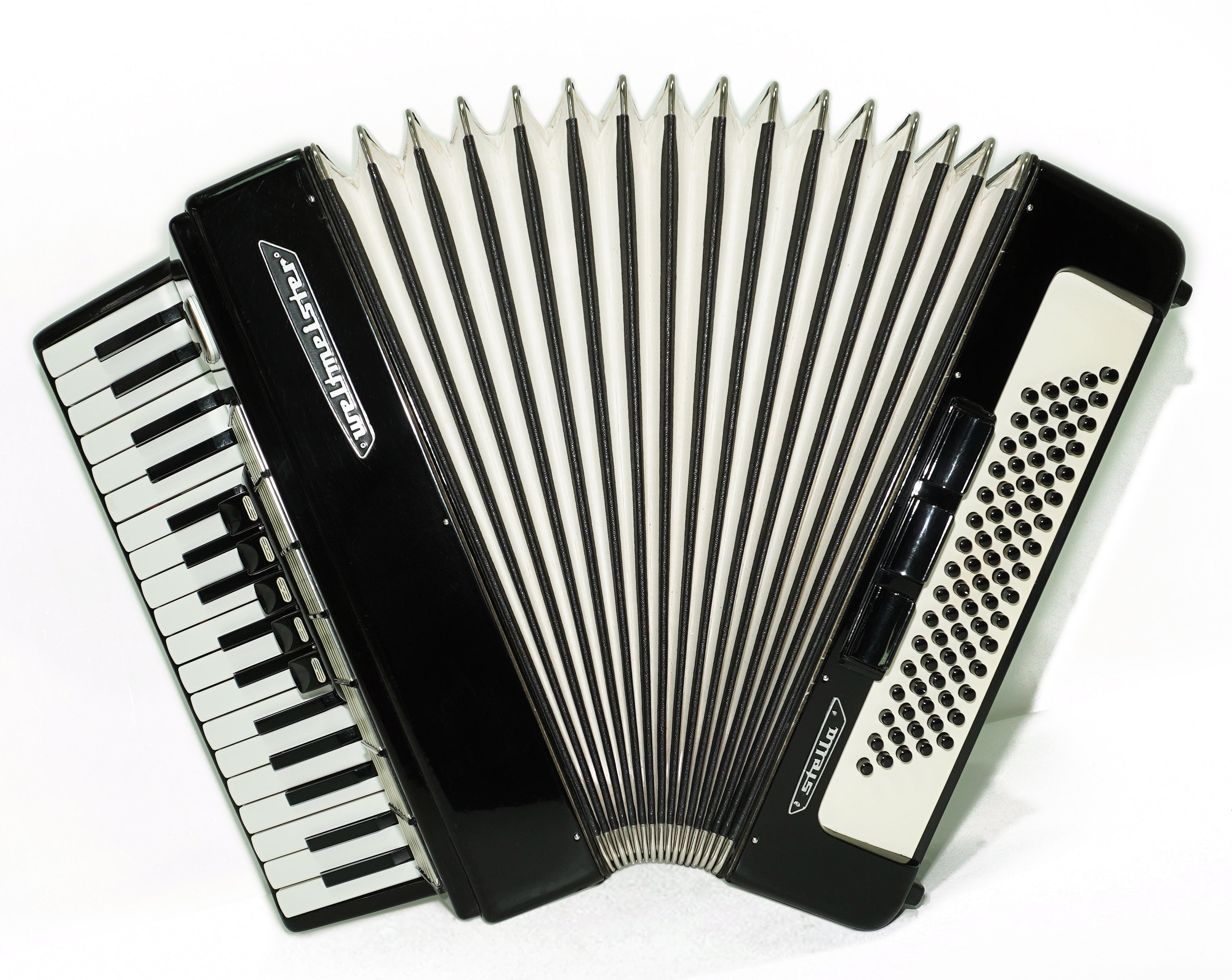 Weltmeister Stella Accordion 80 Bass made in Germany, New Straps Soft Case for Gift, Keyboard Piano Accordian Musical Instrument, 2661