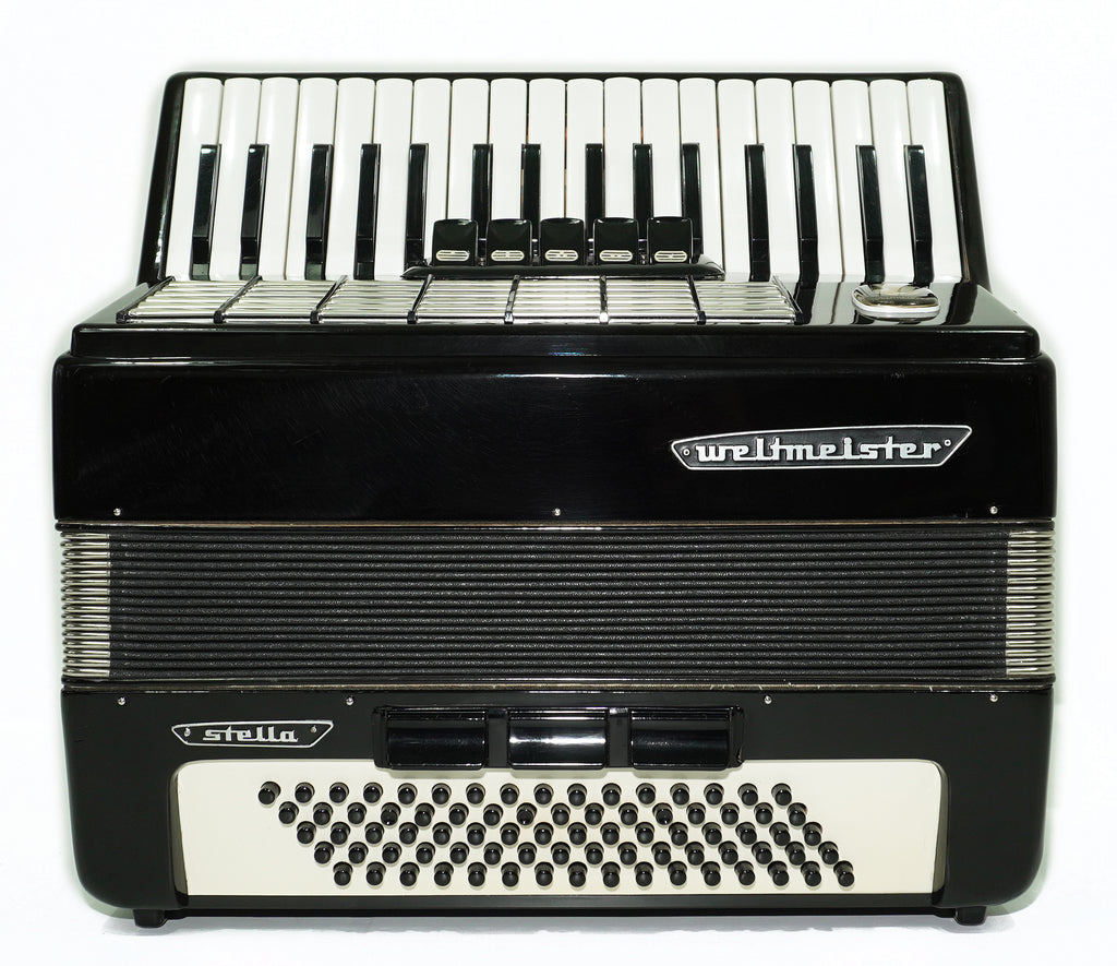Weltmeister Stella Accordion 80 Bass made in Germany, New Straps Soft Case for Gift, Keyboard Piano Accordian Musical Instrument, 2661