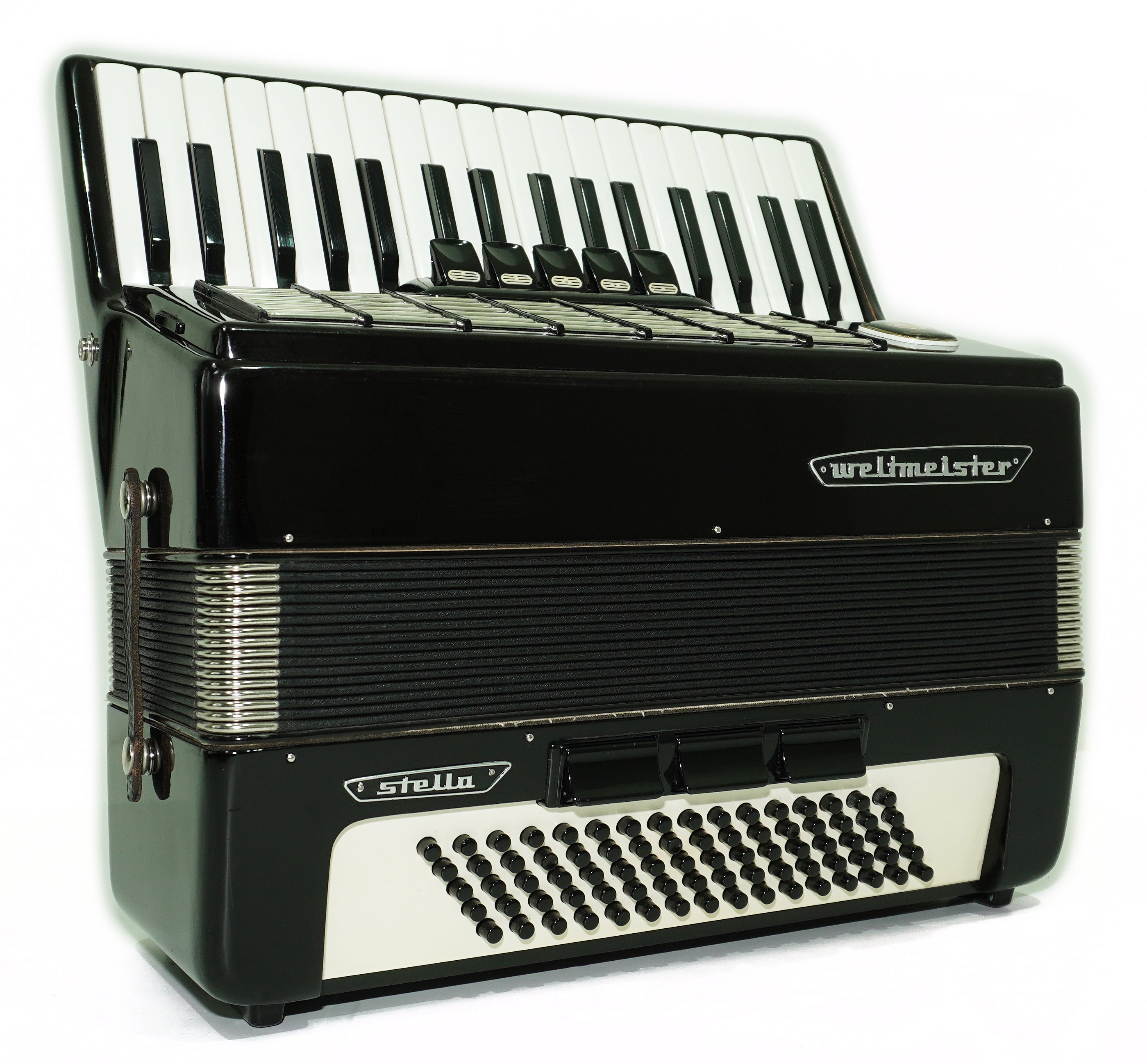 Weltmeister Stella Accordion 80 Bass made in Germany, New Straps Soft Case for Gift, Keyboard Piano Accordian Musical Instrument, 2661