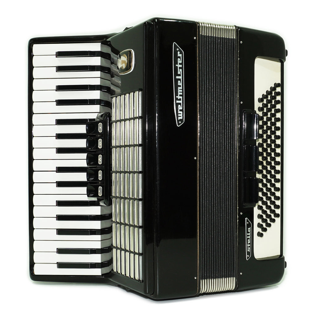 Weltmeister Stella Accordion 80 Bass made in Germany, New Straps Soft Case for Gift, Keyboard Piano Accordian Musical Instrument, 2661
