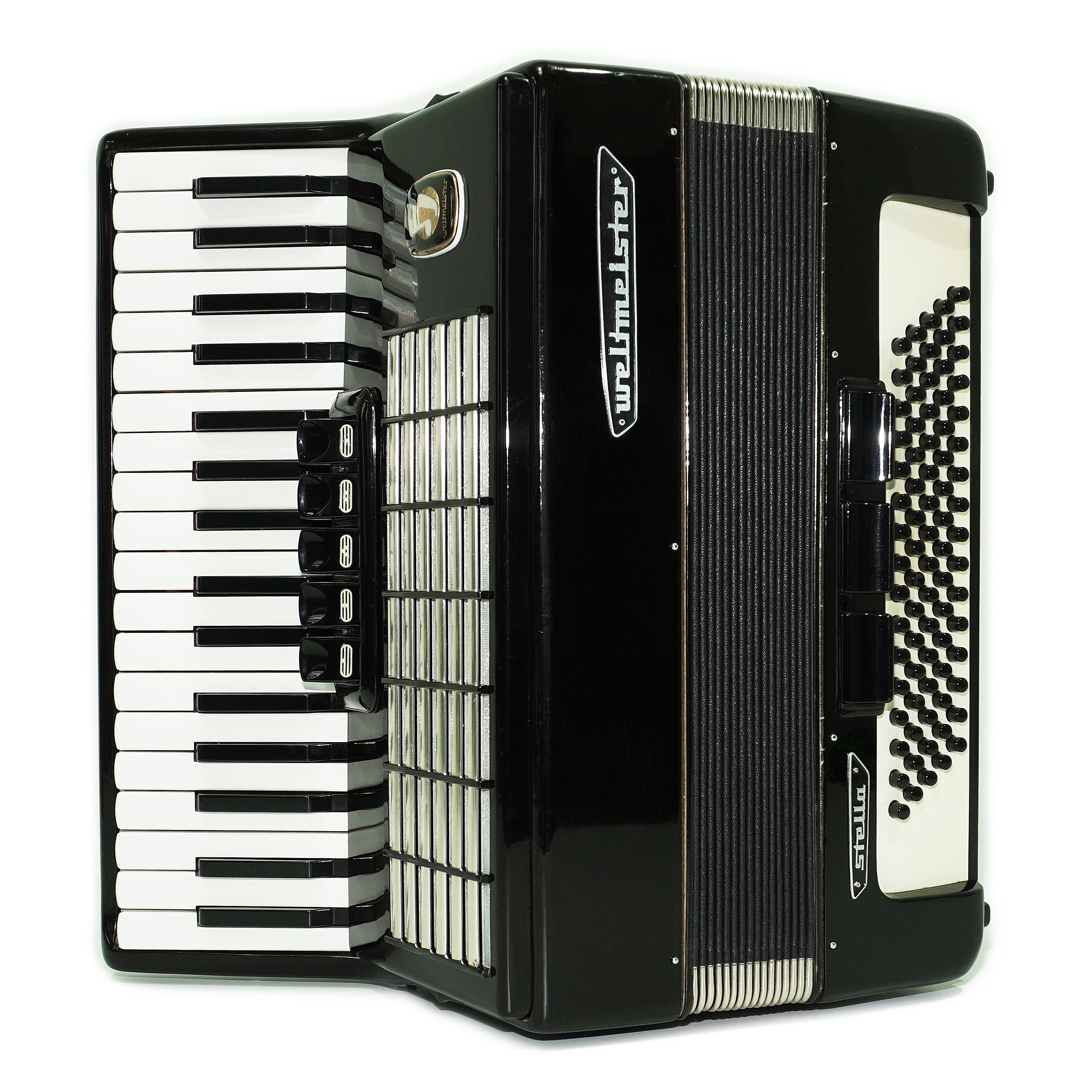 Weltmeister Stella Accordion 80 Bass made in Germany, New Straps Soft Case for Gift, Keyboard Piano Accordian Musical Instrument, 2661
