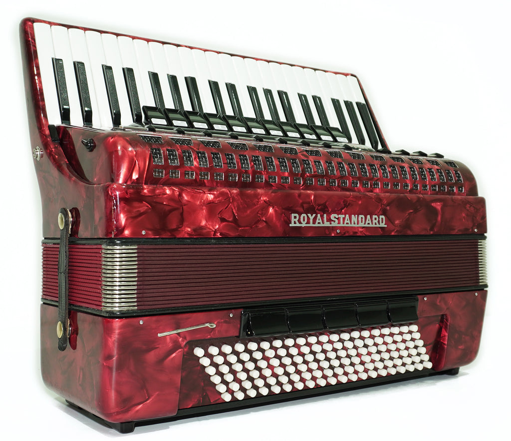 Royal Standard Full Size Piano Accordion 120 Bass made in Germany, Concert Akkordeon for Adults, New Straps and Soft Bag for Gift, 2666