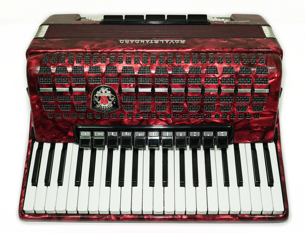 Royal Standard Full Size Piano Accordion 120 Bass made in Germany, Concert Akkordeon for Adults, New Straps and Soft Bag for Gift, 2666