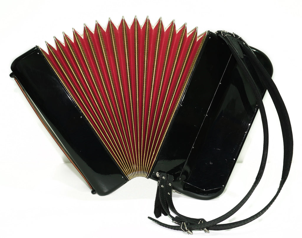 Vintage Hohner Accordina VII C Griff Knopfakkordeon 120 Bässe, hergestellt in Deutschland, mit neuen Riemen, Original Accordeon de Botones, 2671