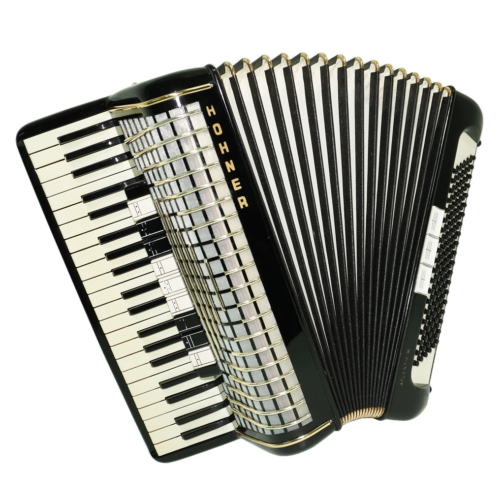 Hohner Atlantic III Piano Accordion 120 Bass, made in Germany, Straps and Soft Bag, Vintage Original Musical Instrument, 2672