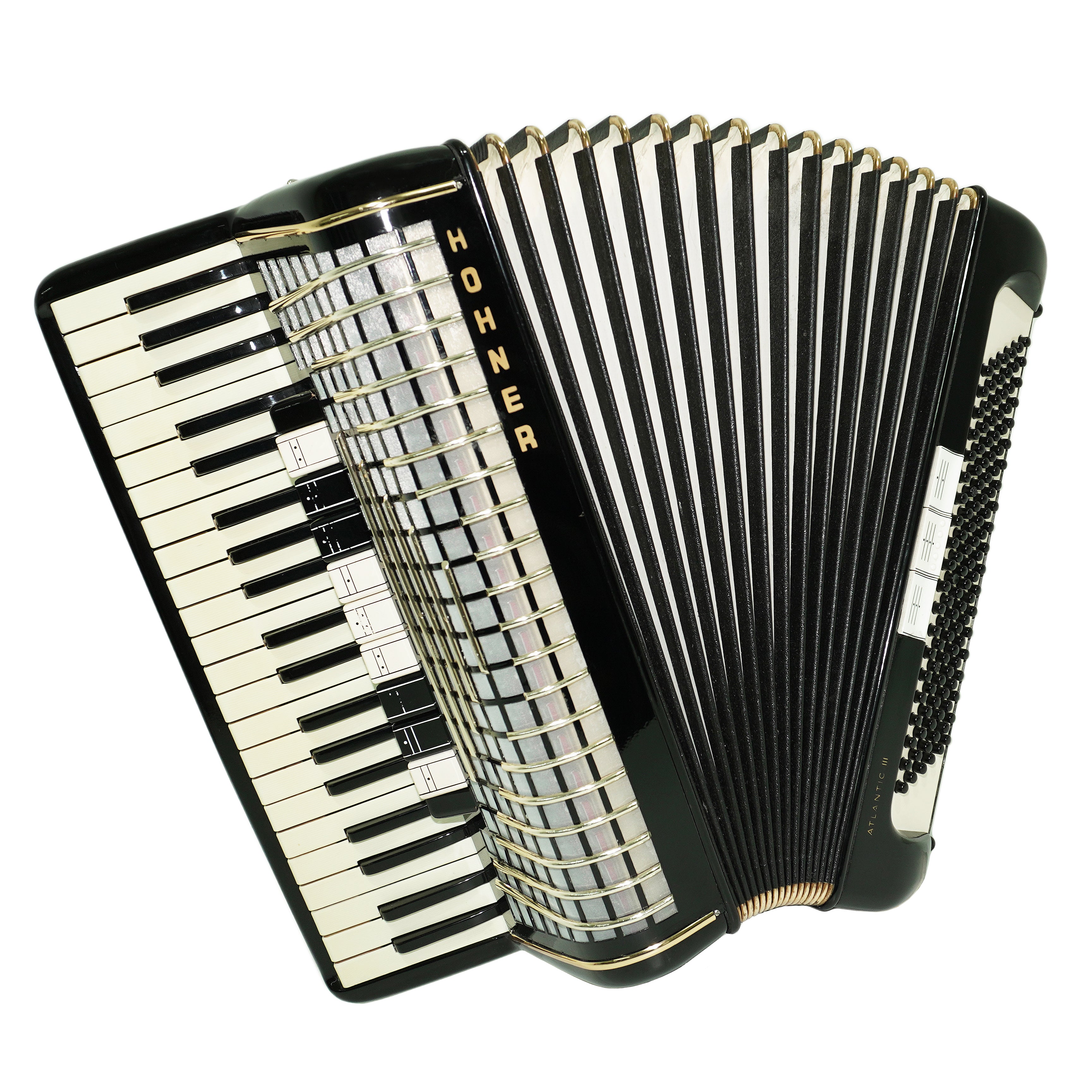 Hohner Atlantic III Piano Accordion 120 Bass, made in Germany, Straps and Soft Bag, Vintage Original Musical Instrument, 2672