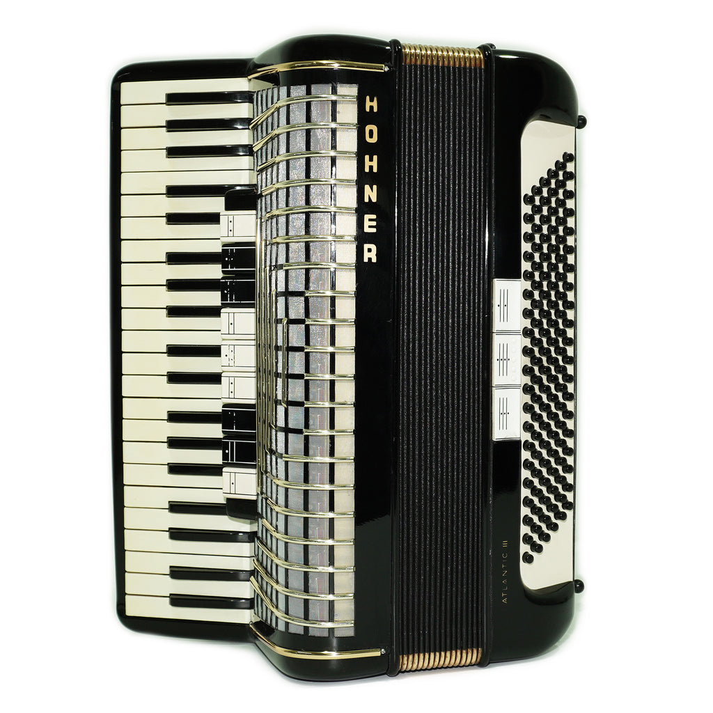 Hohner Atlantic III Piano Accordion 120 Bass, made in Germany, Straps and Soft Bag, Vintage Original Musical Instrument, 2672