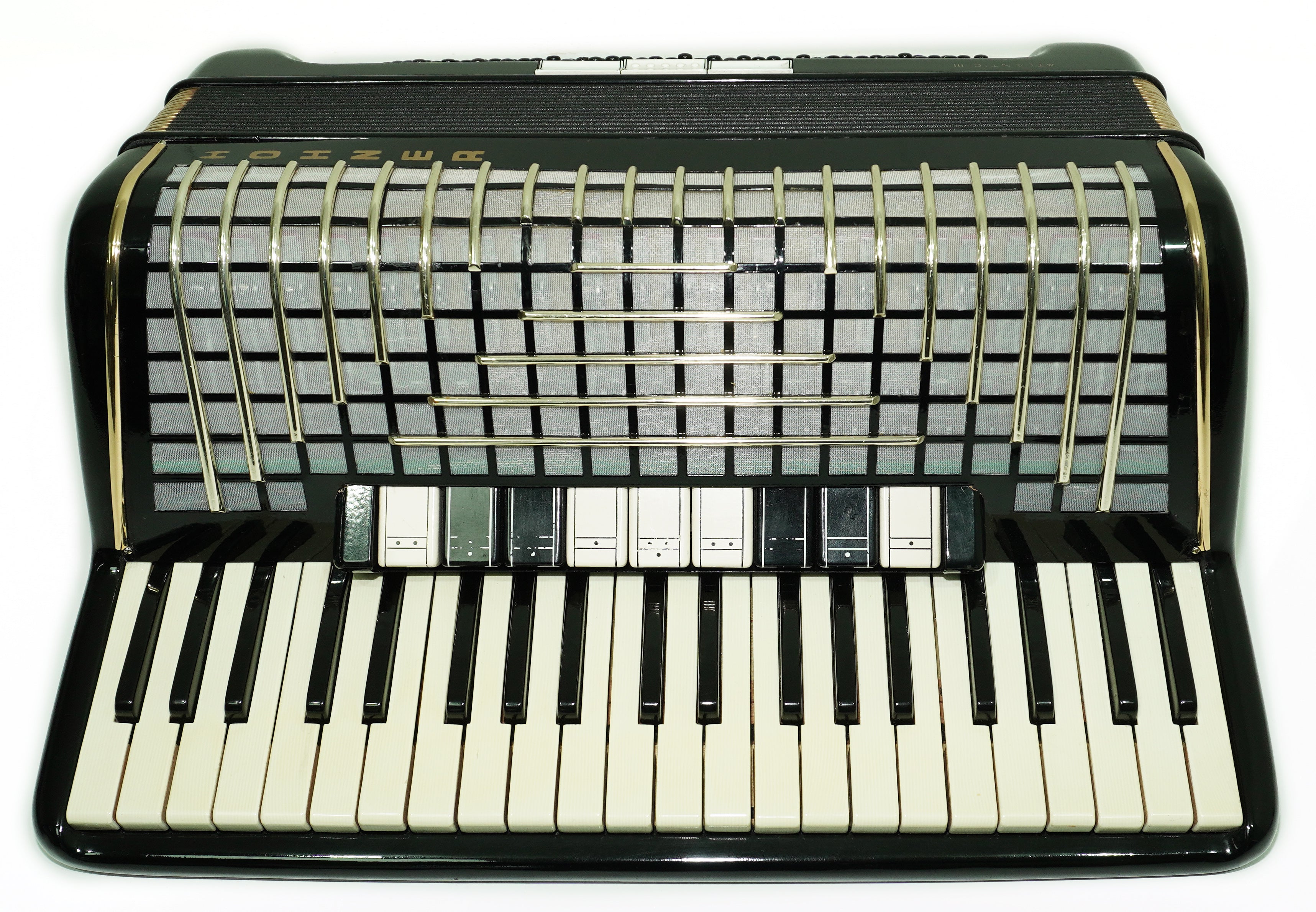 Hohner Atlantic III Piano Accordion 120 Bass, made in Germany, Straps and Soft Bag, Vintage Original Musical Instrument, 2672